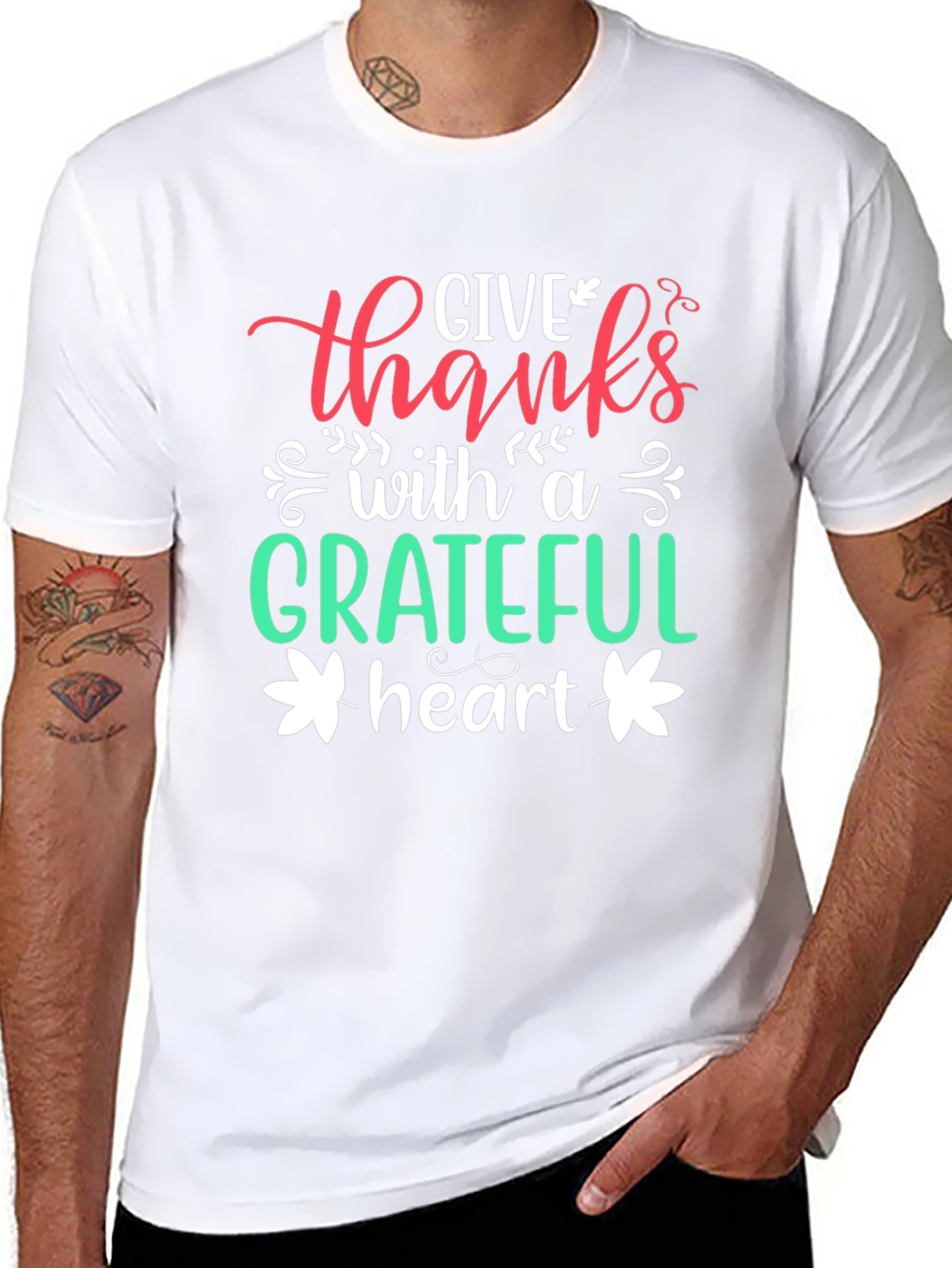 Grateful Heart Graphic Tee - Thanksgiving Shirt