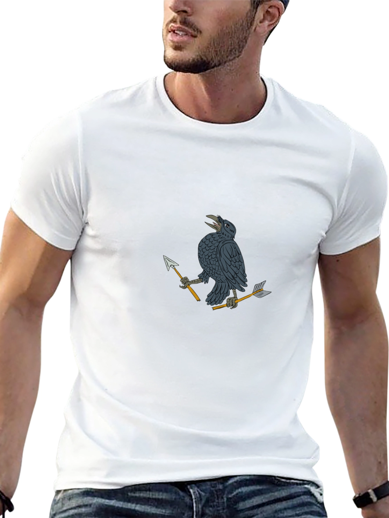 Raven & Arrow Graphic Tee - Black Cotton