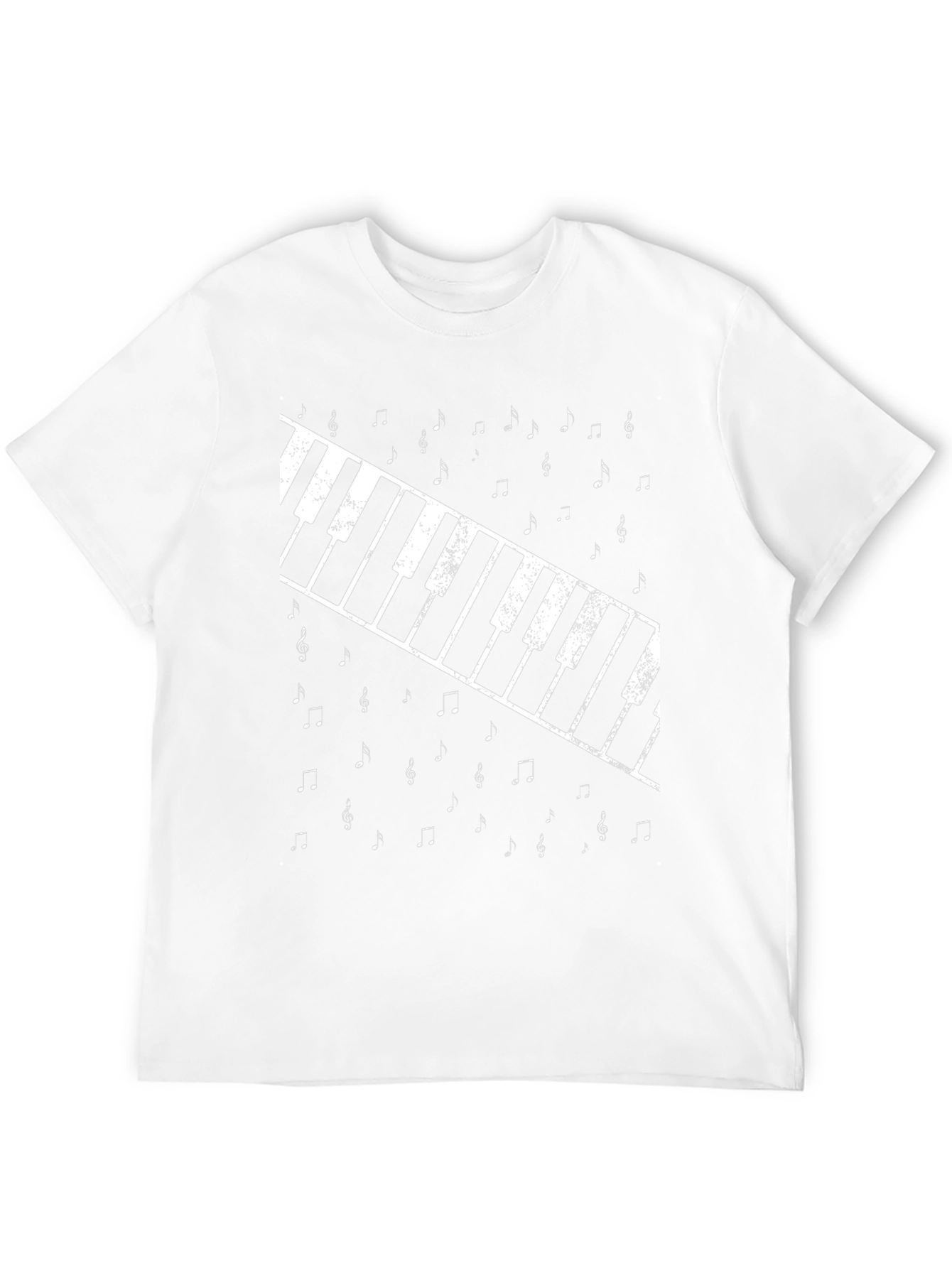 Piano Keys & Music Notes Graphic Tee - Black