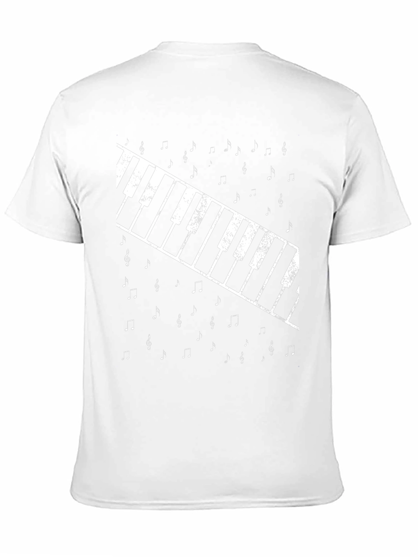 Piano Keys & Music Notes Graphic Tee - Black