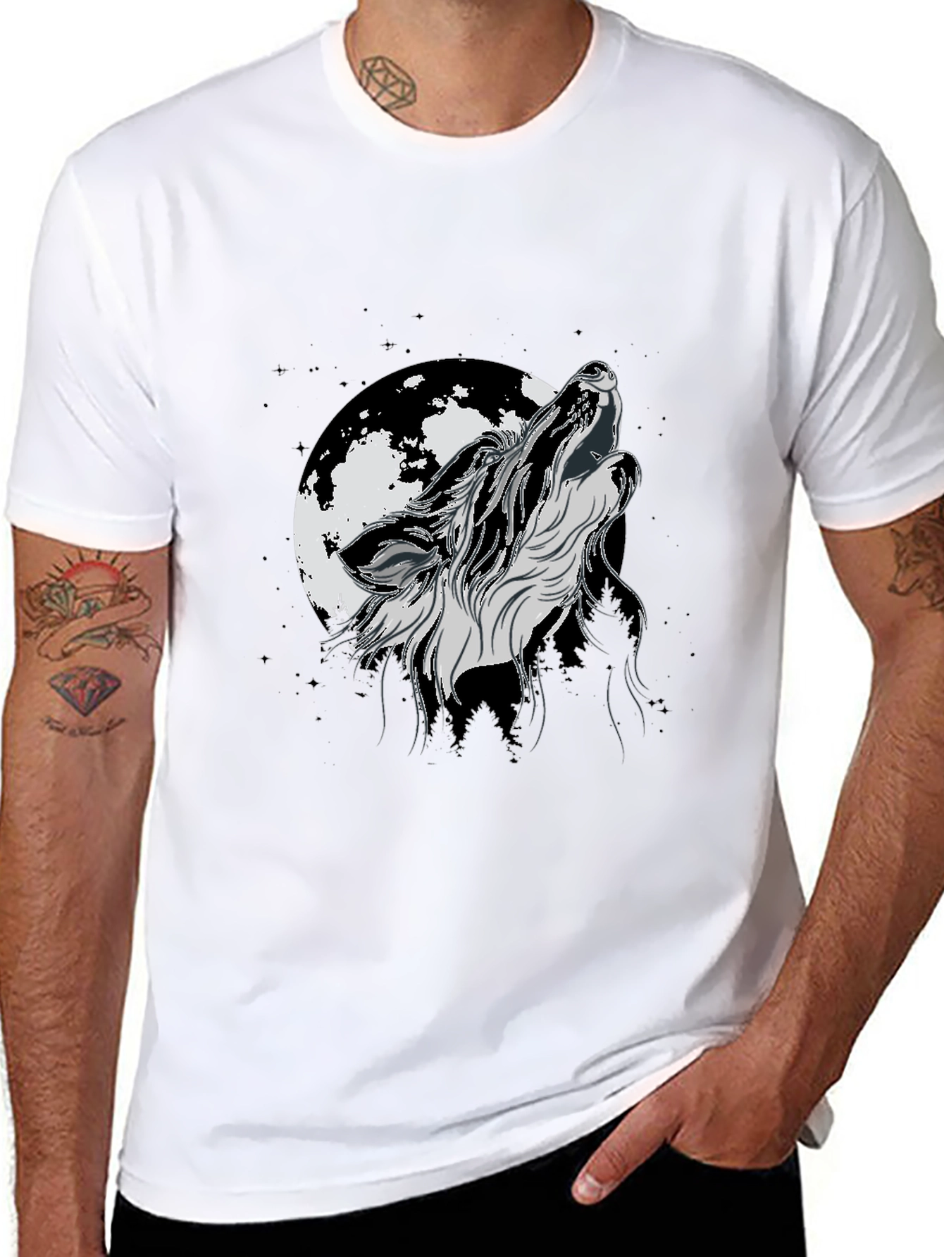Wolf Howling Moon T-Shirt