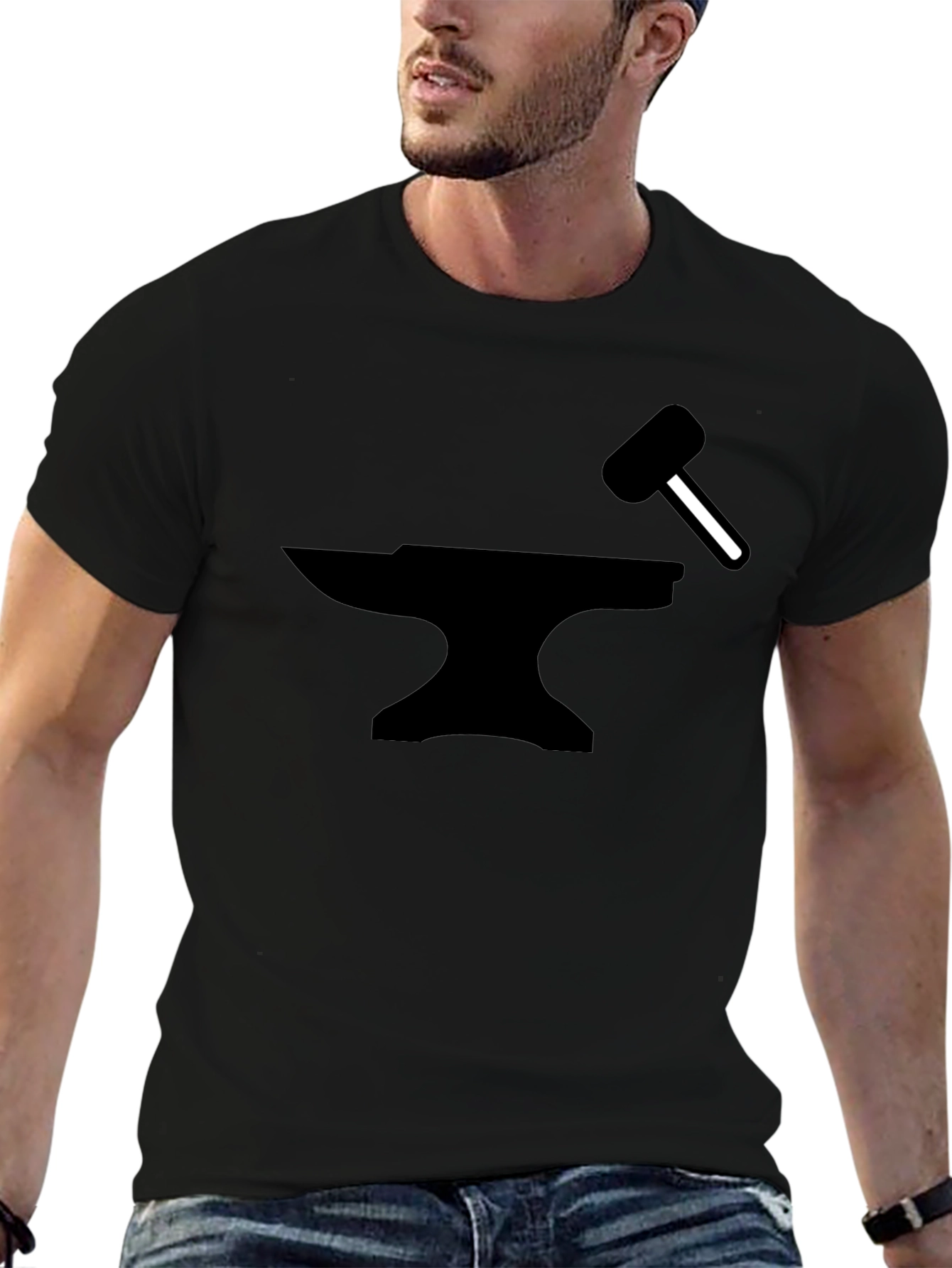 Blacksmith Anvil & Hammer Graphic T-Shirt