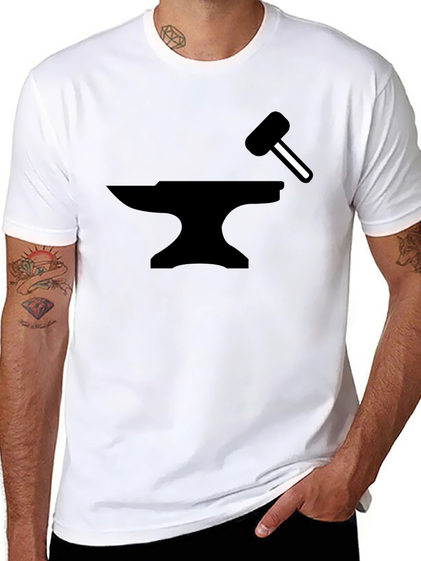 Blacksmith Anvil & Hammer Graphic T-Shirt
