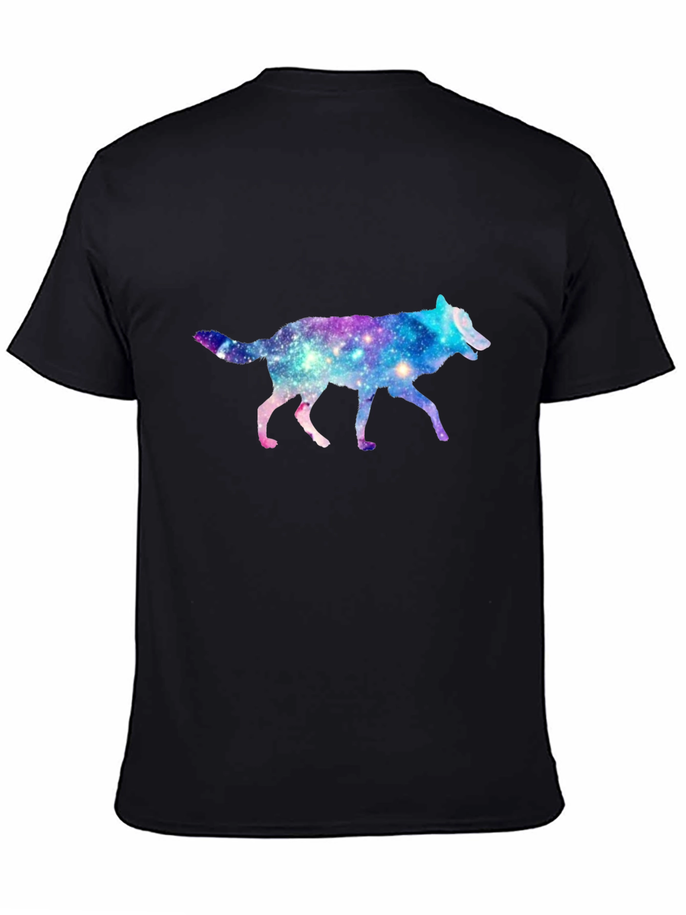 Galaxy Wolf Black T-Shirt - Trendy Animal Tee
