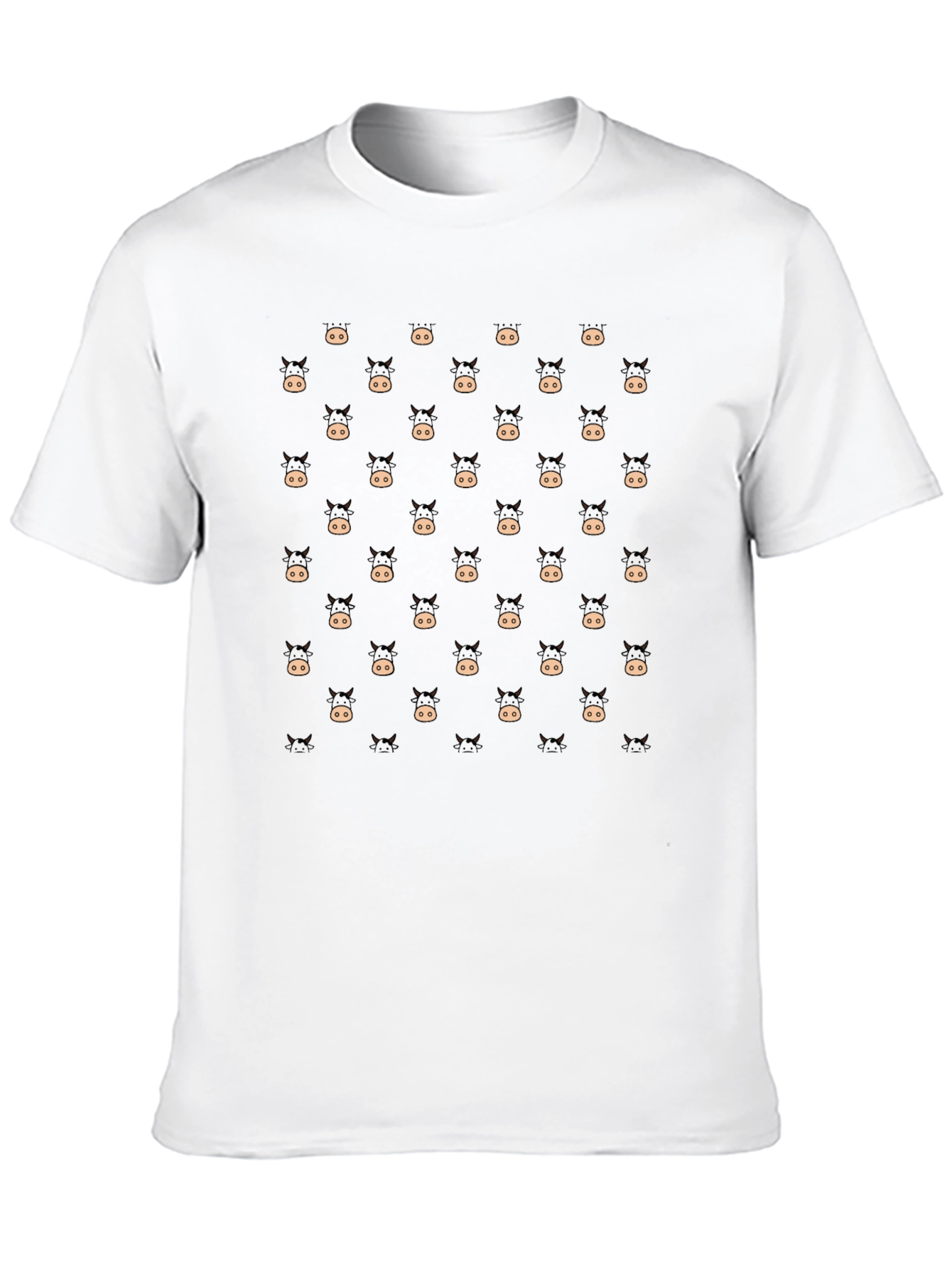 Funny Cow Pattern Black T-Shirt Casual Wear