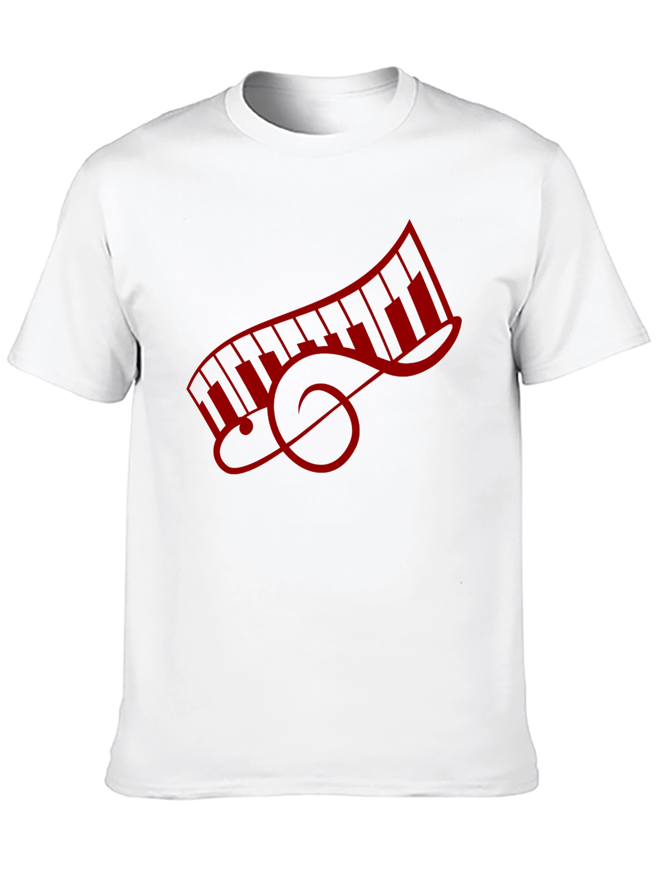 Music Lovers Piano Keys Treble Clef Graphic Tee