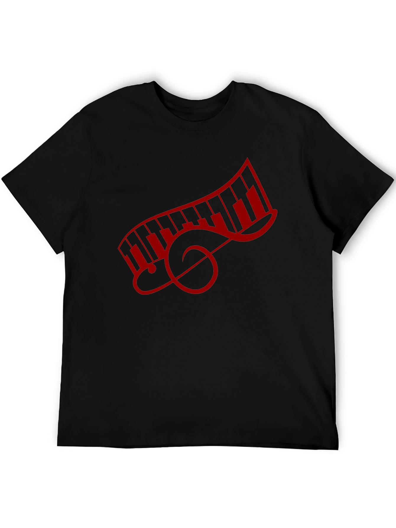 Music Lovers Piano Keys Treble Clef Graphic Tee