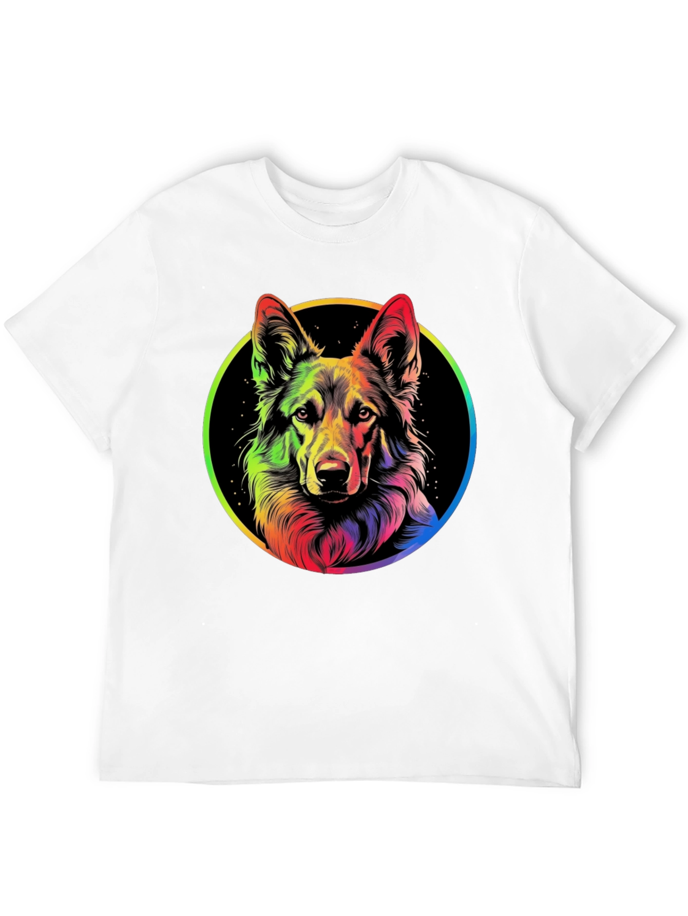 Rainbow German Shepherd Dog Graphic Tee