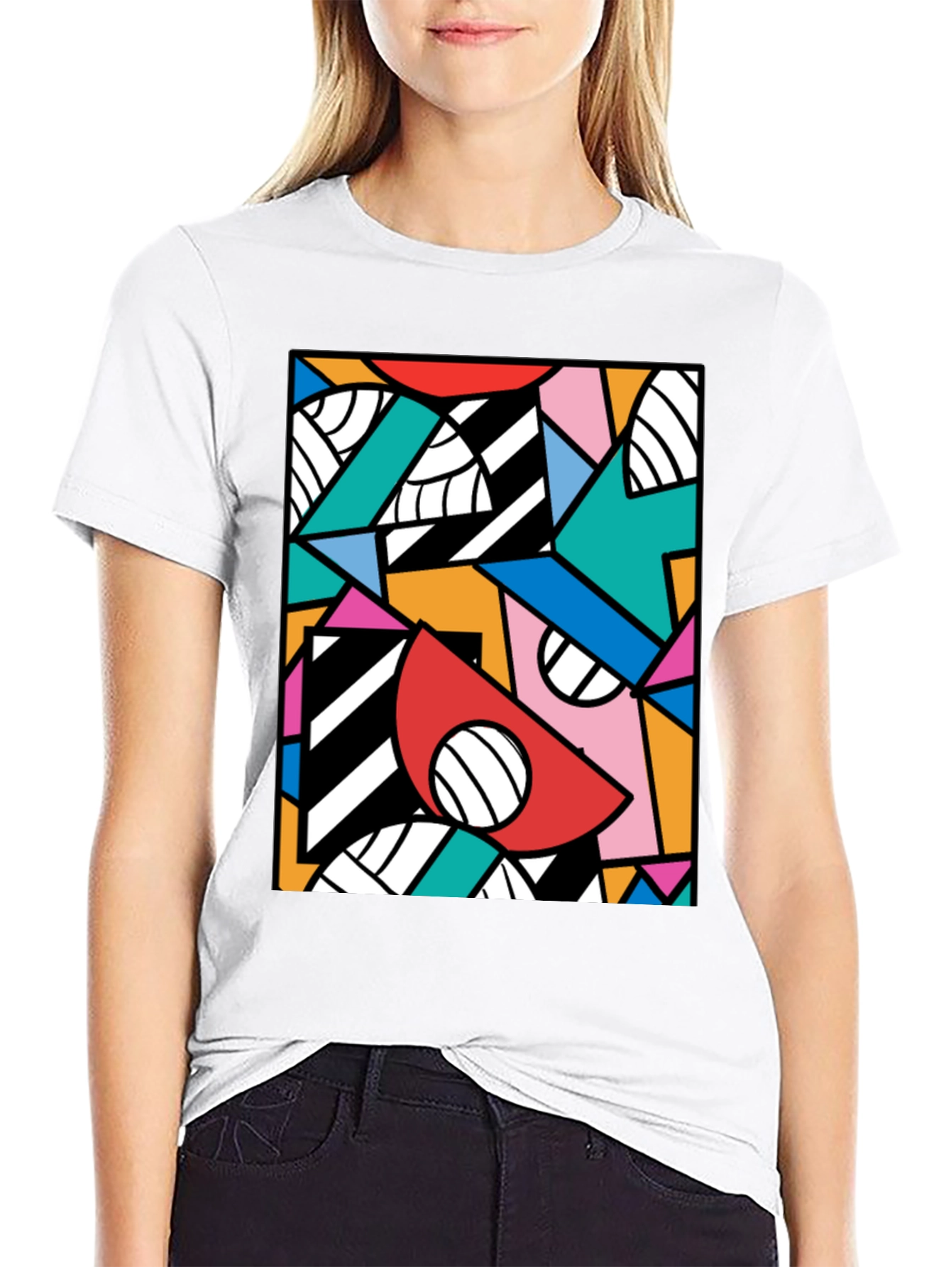 Bold Geometric Pattern Tee - Modern Art T-Shirt