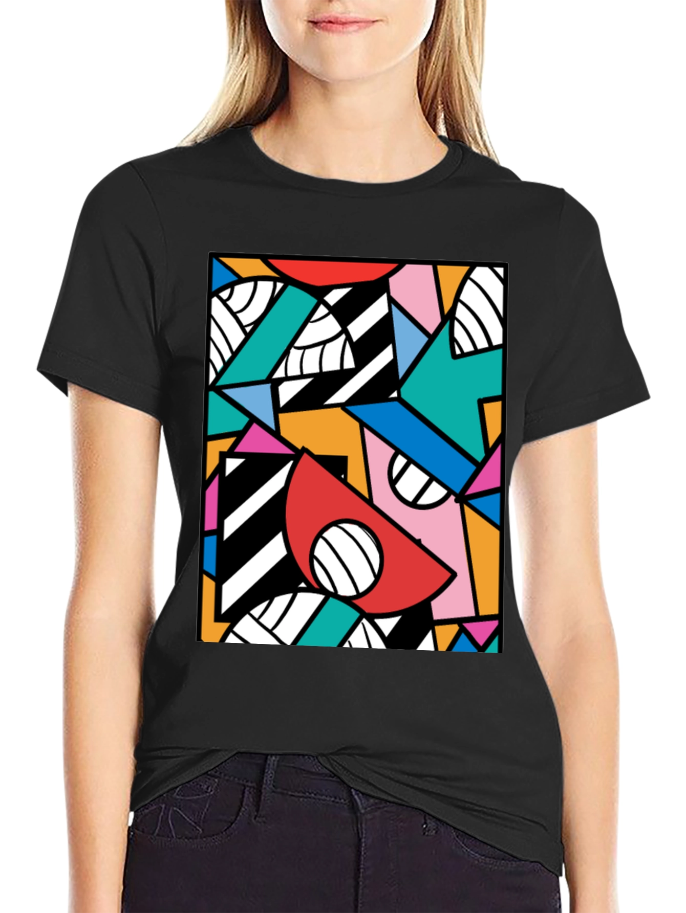 Bold Geometric Pattern Tee - Modern Art T-Shirt