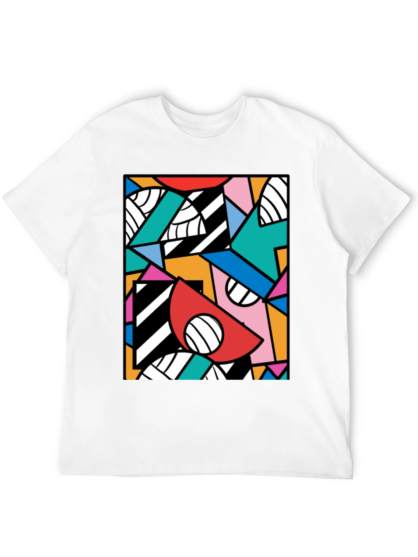 Bold Geometric Pattern Tee - Modern Art T-Shirt