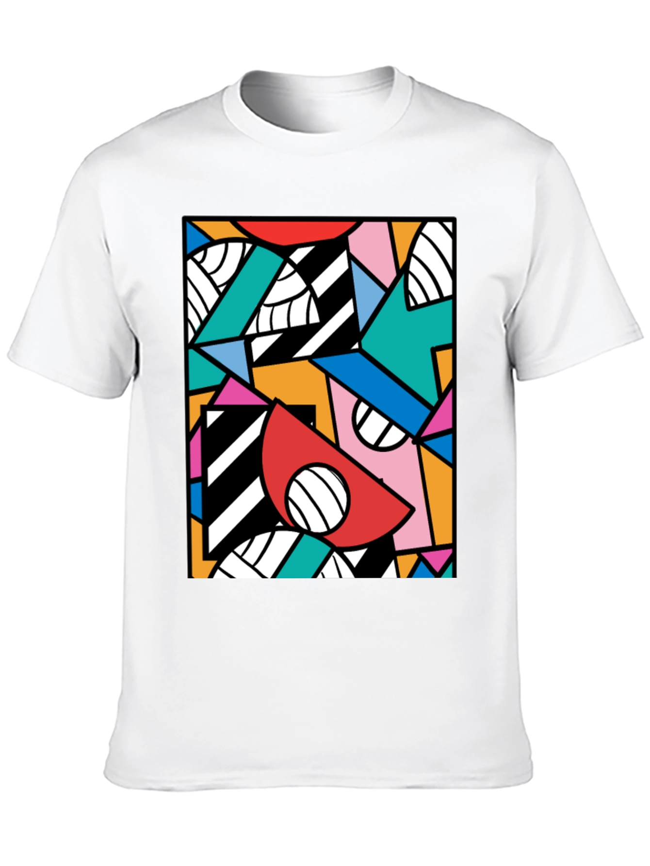 Bold Geometric Pattern Tee - Modern Art T-Shirt
