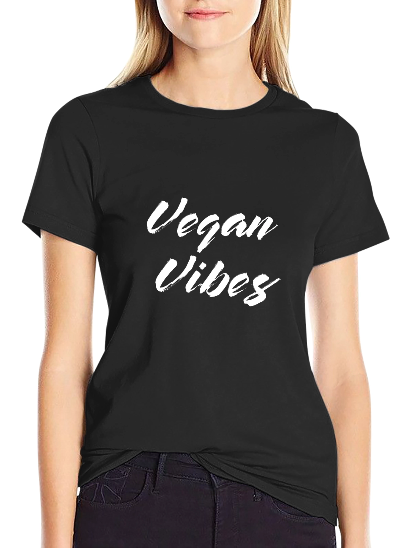 Vegan Vibes Graphic T-Shirt - Black