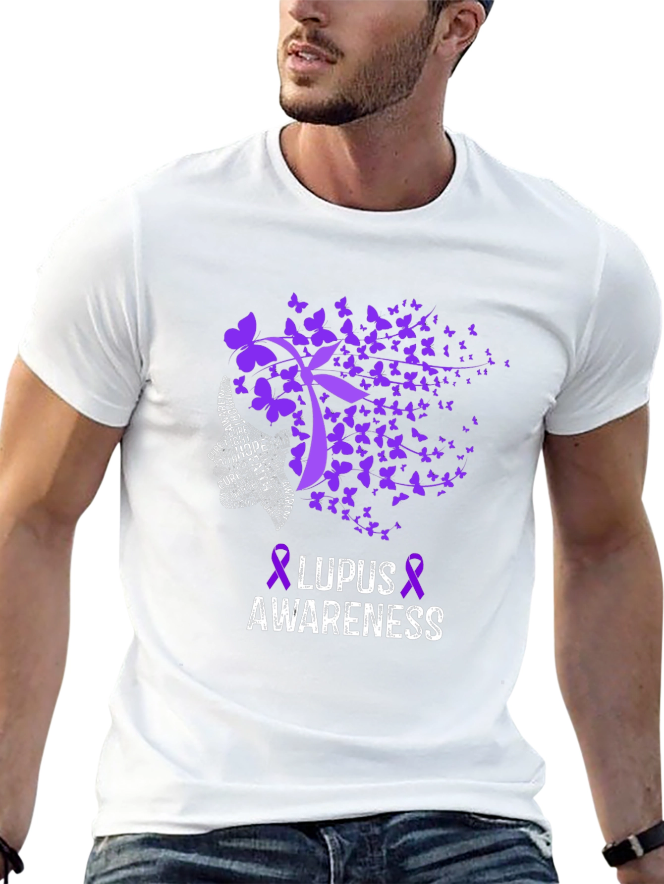 Lupus Awareness Butterfly Ribbon T-Shirt