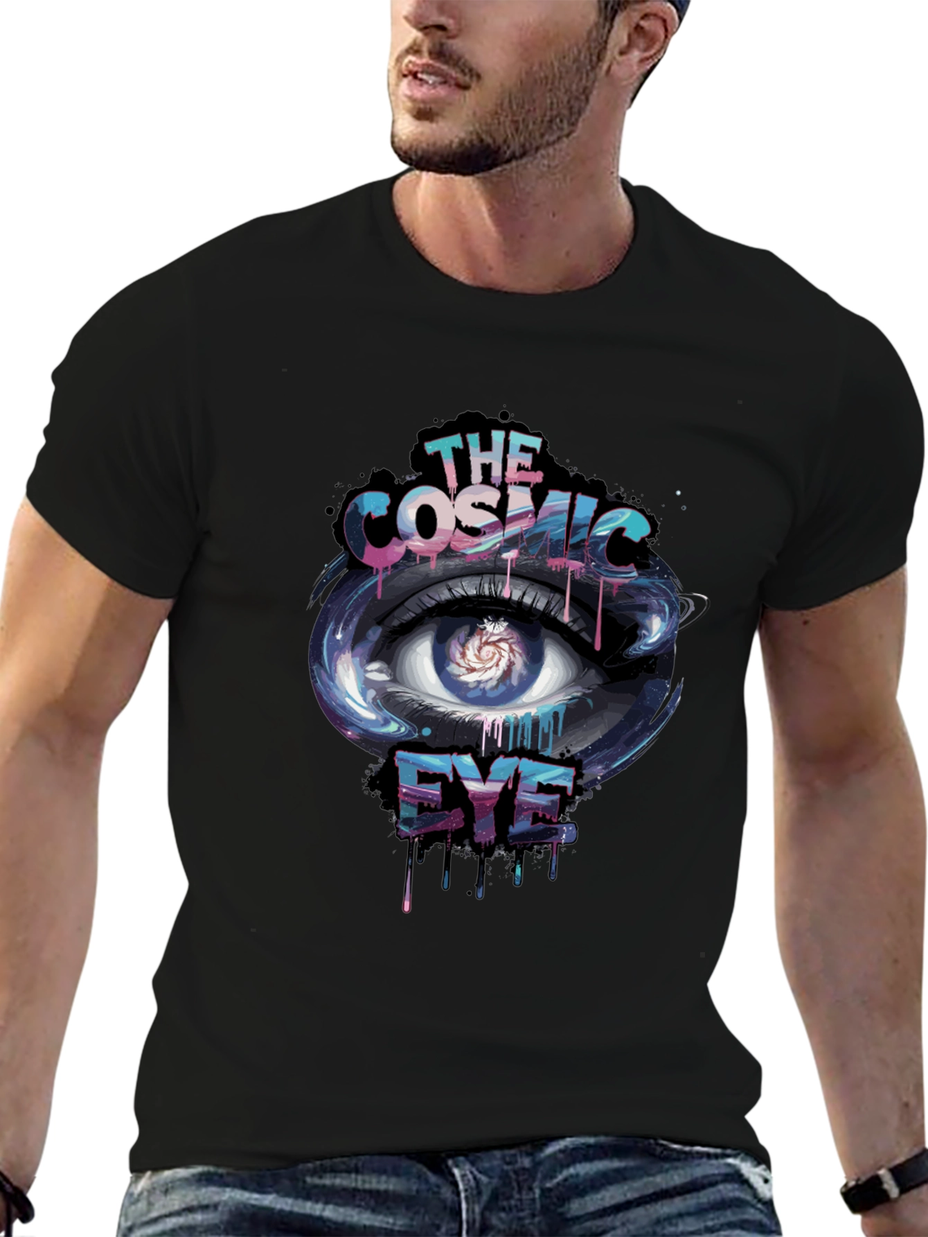 Cosmic Eye Graphic Black T-Shirt