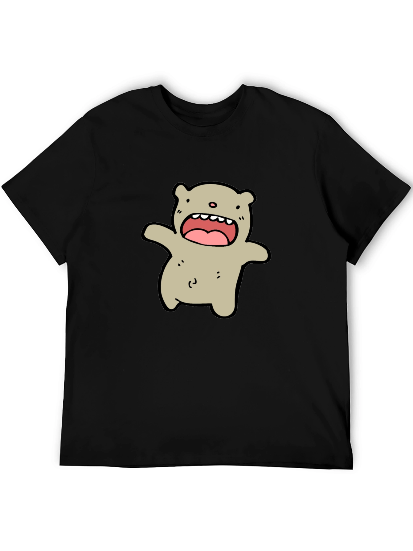 Cartoon Bear Black T-Shirt