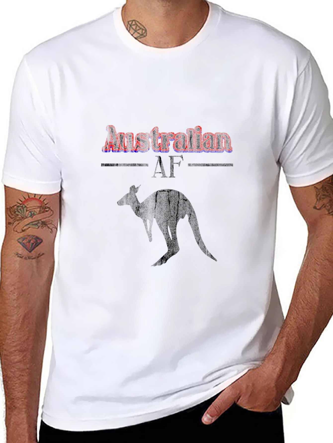 Australian AF Kangaroo Black Graphic T-Shirt