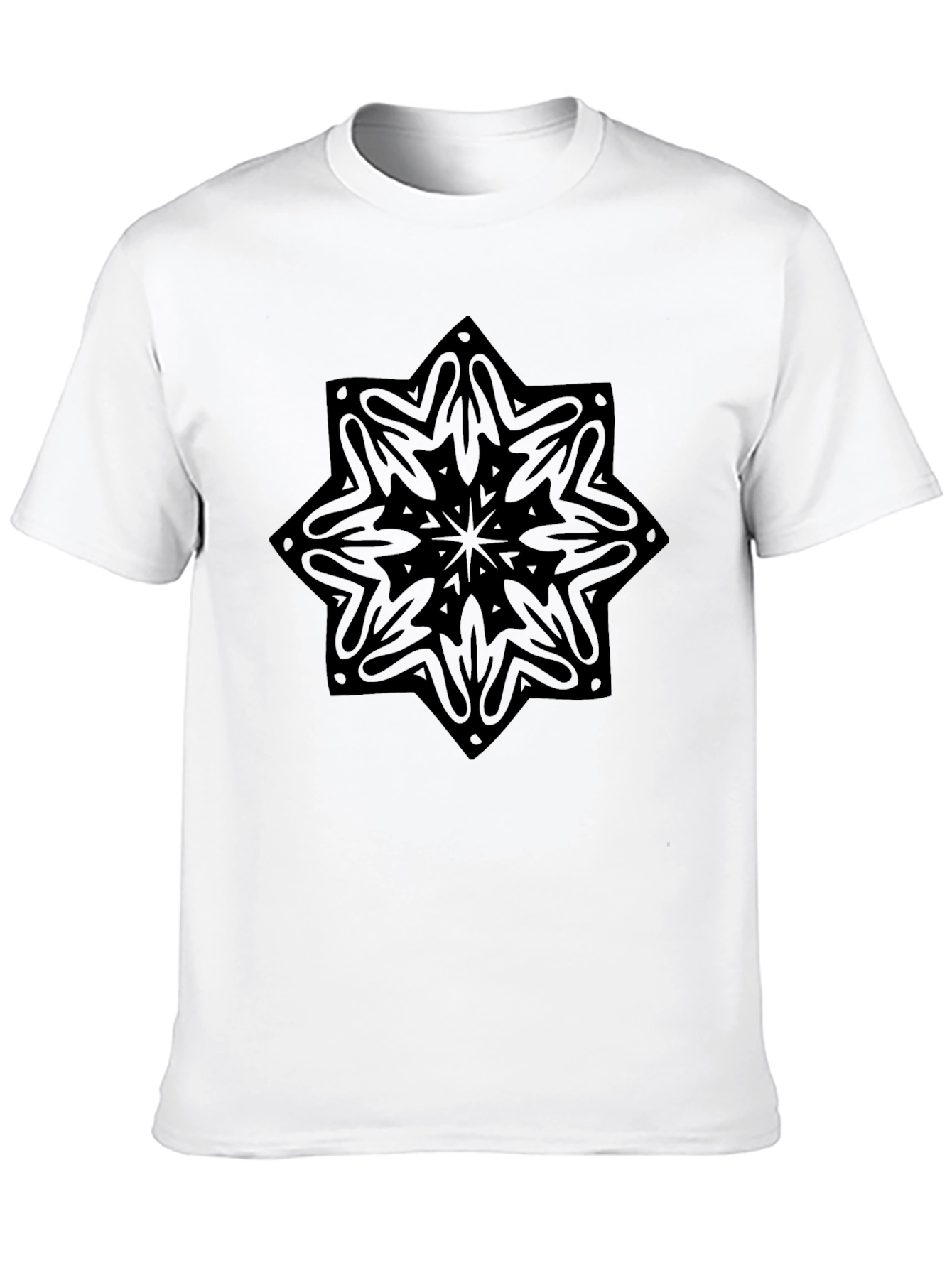 Geometric Mandala Graphic Black T-Shirt
