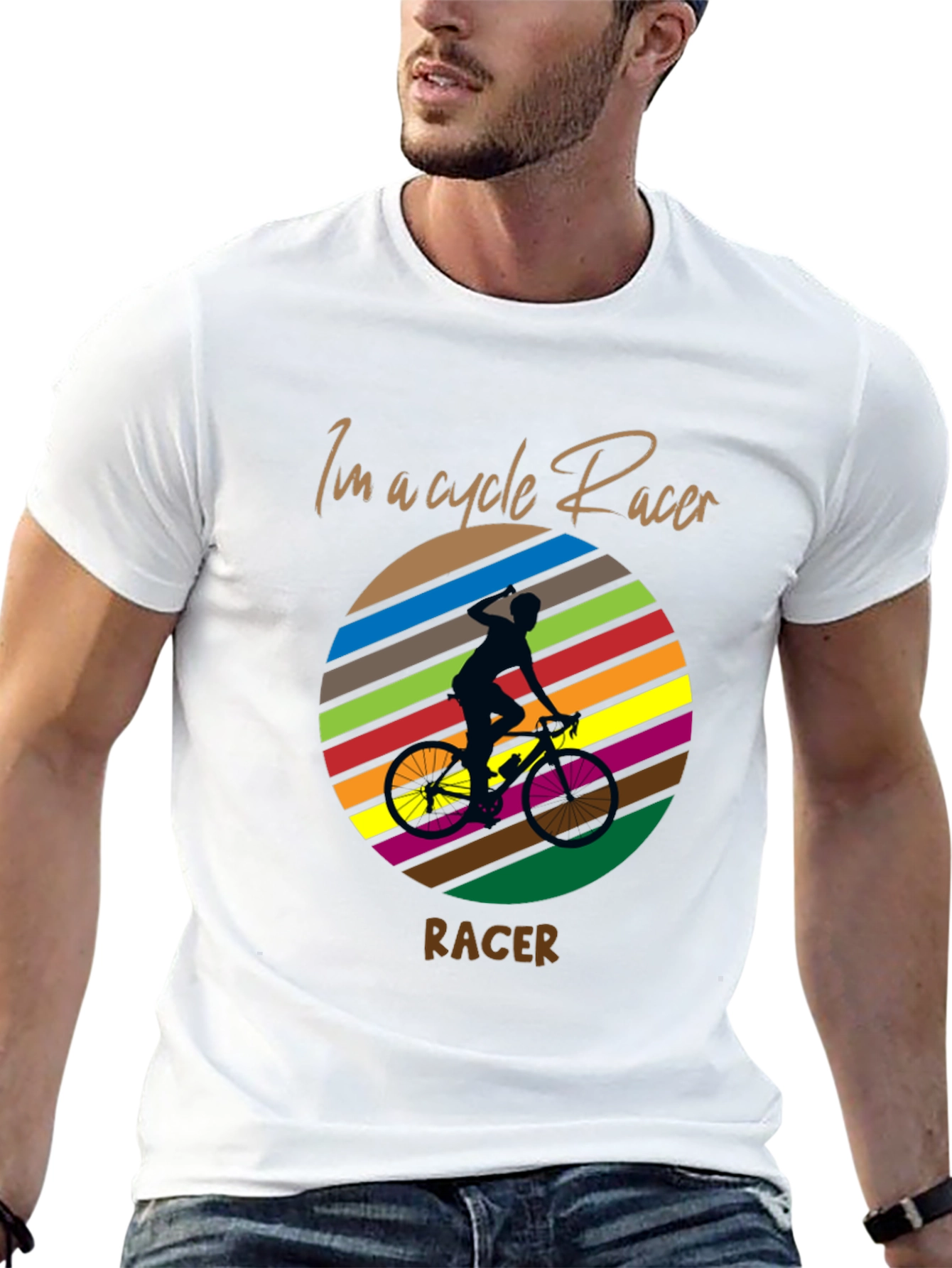 Cycle Racer T-Shirt: Retro Silhouette