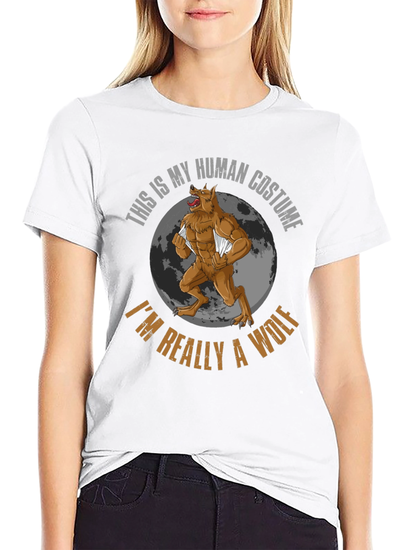Human Costume Werewolf Graphic T-Shirt