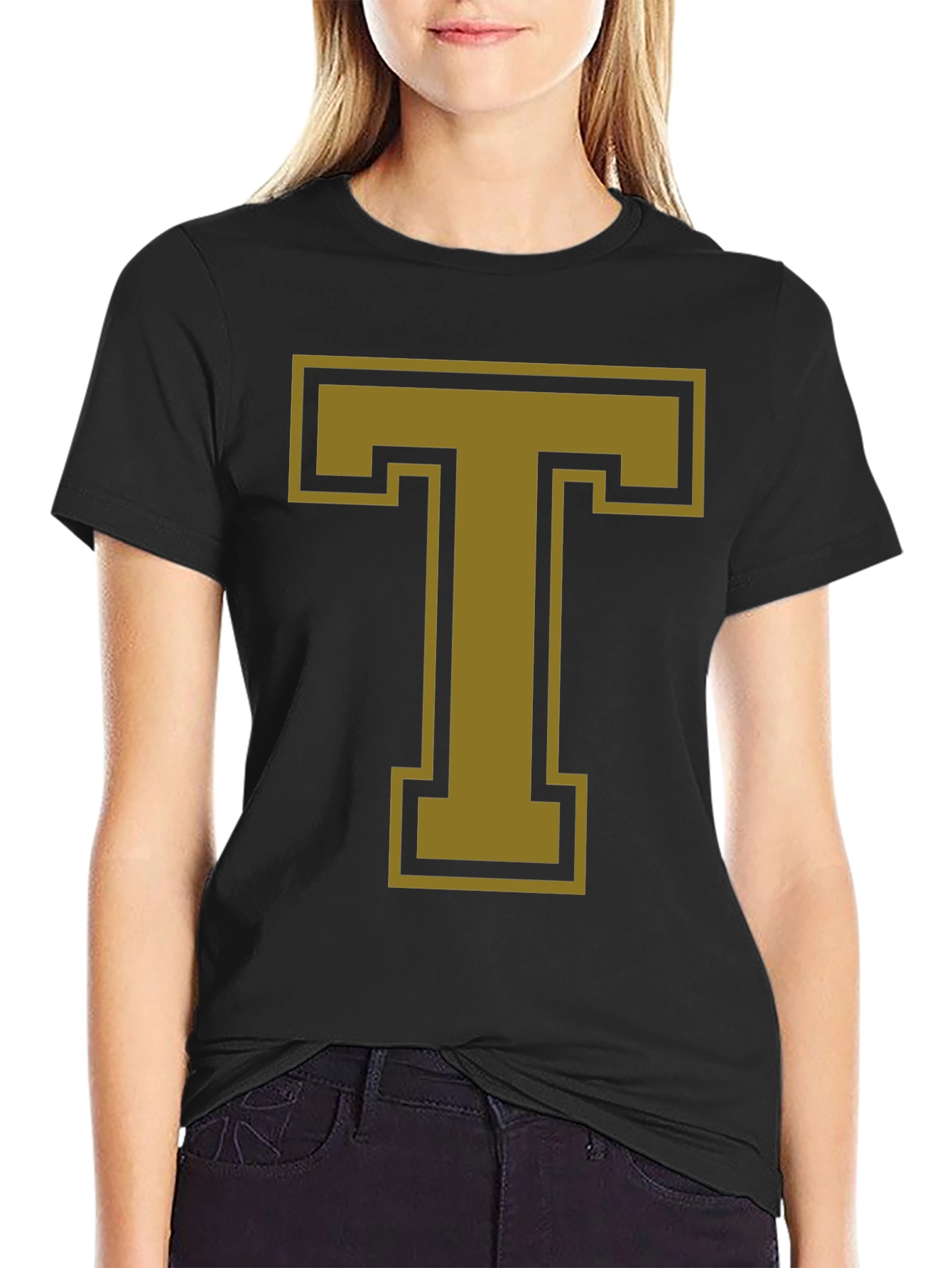 Bold Letter T Graphic Tee - Casual Style