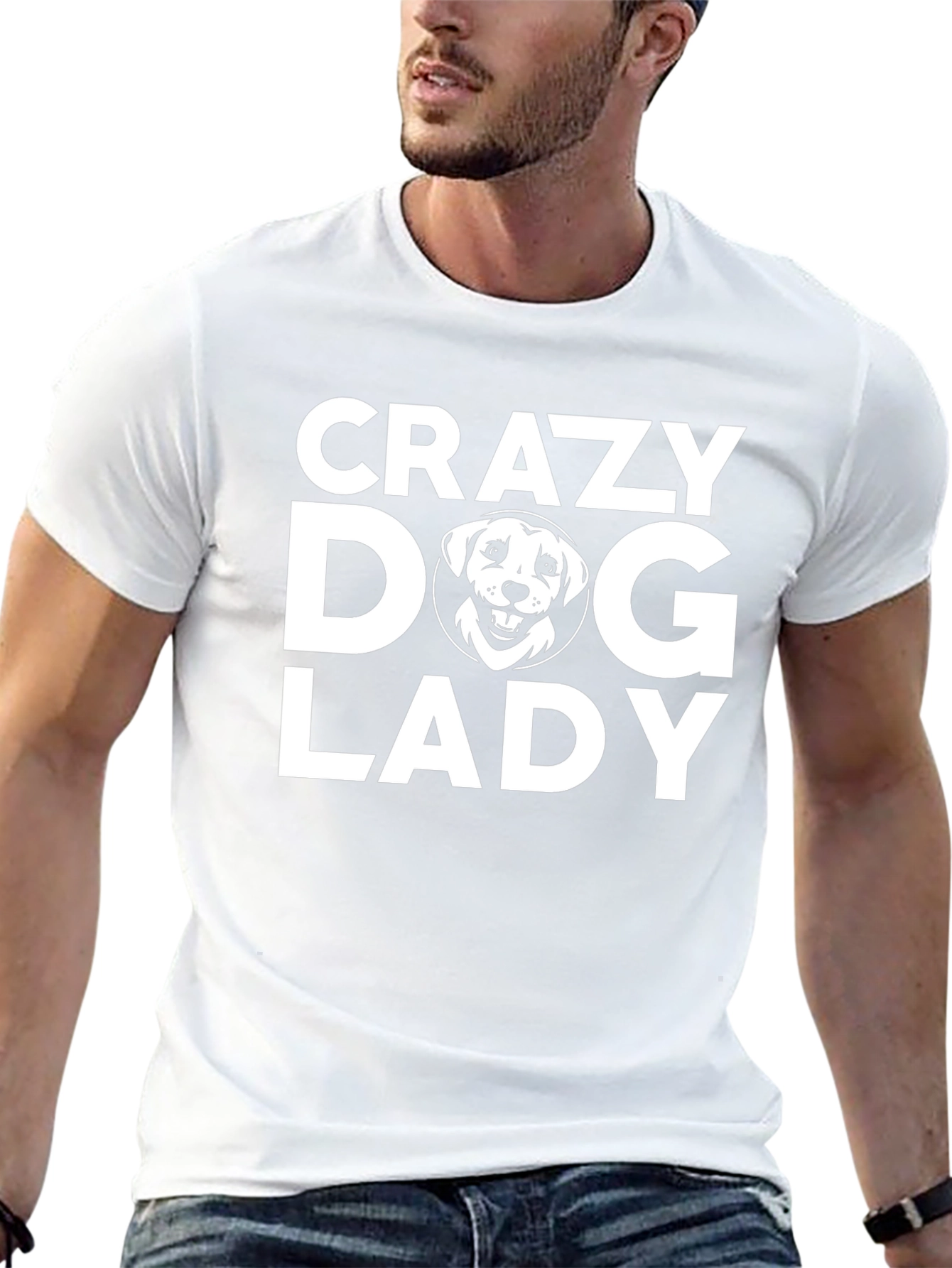 Crazy Dog Lady Graphic Tee - Black Cotton T-Shirt