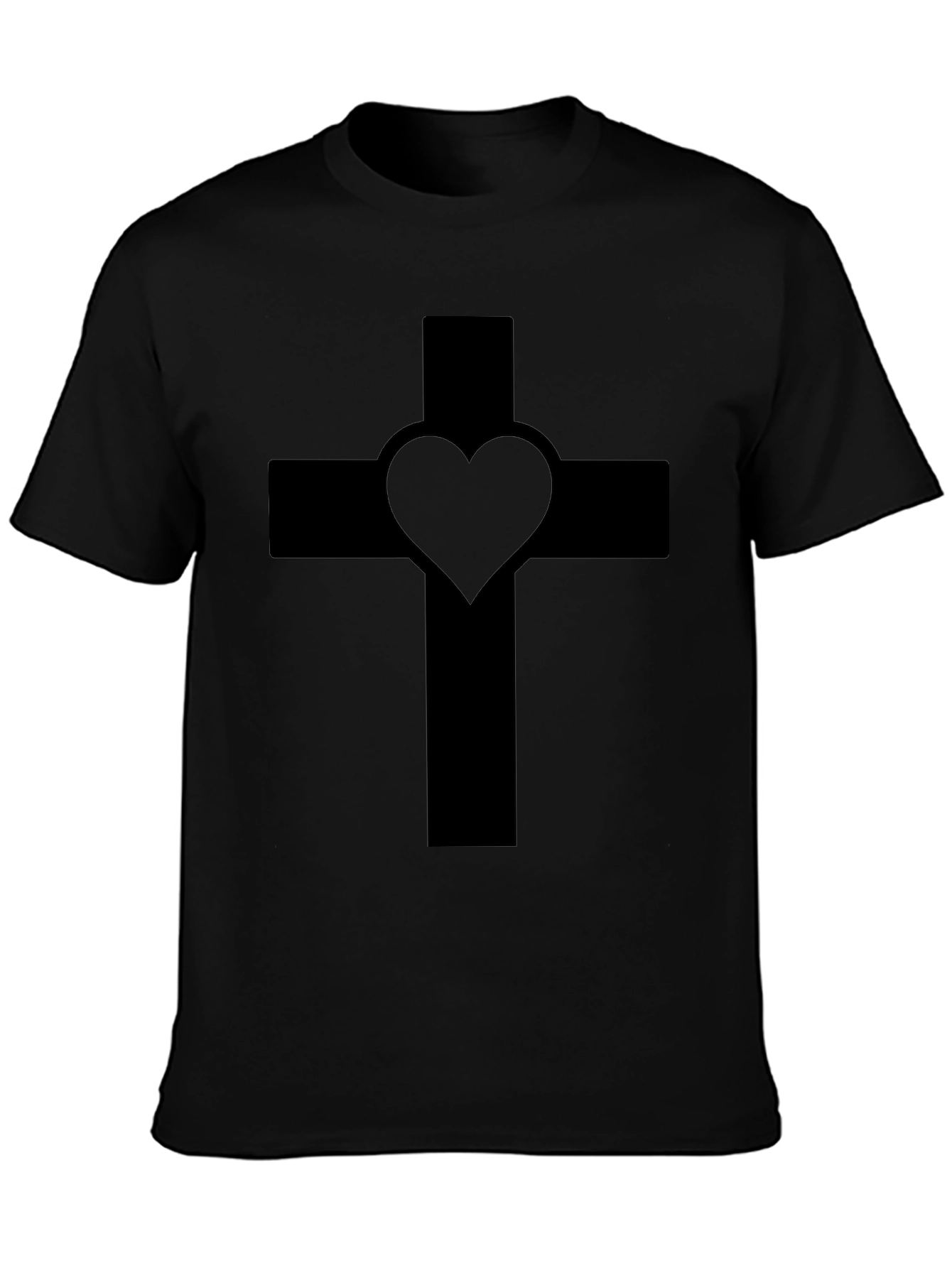 Heart Cross Black T-Shirt