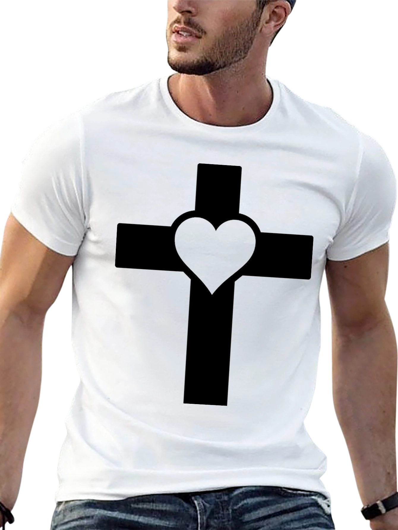 Heart Cross Black T-Shirt