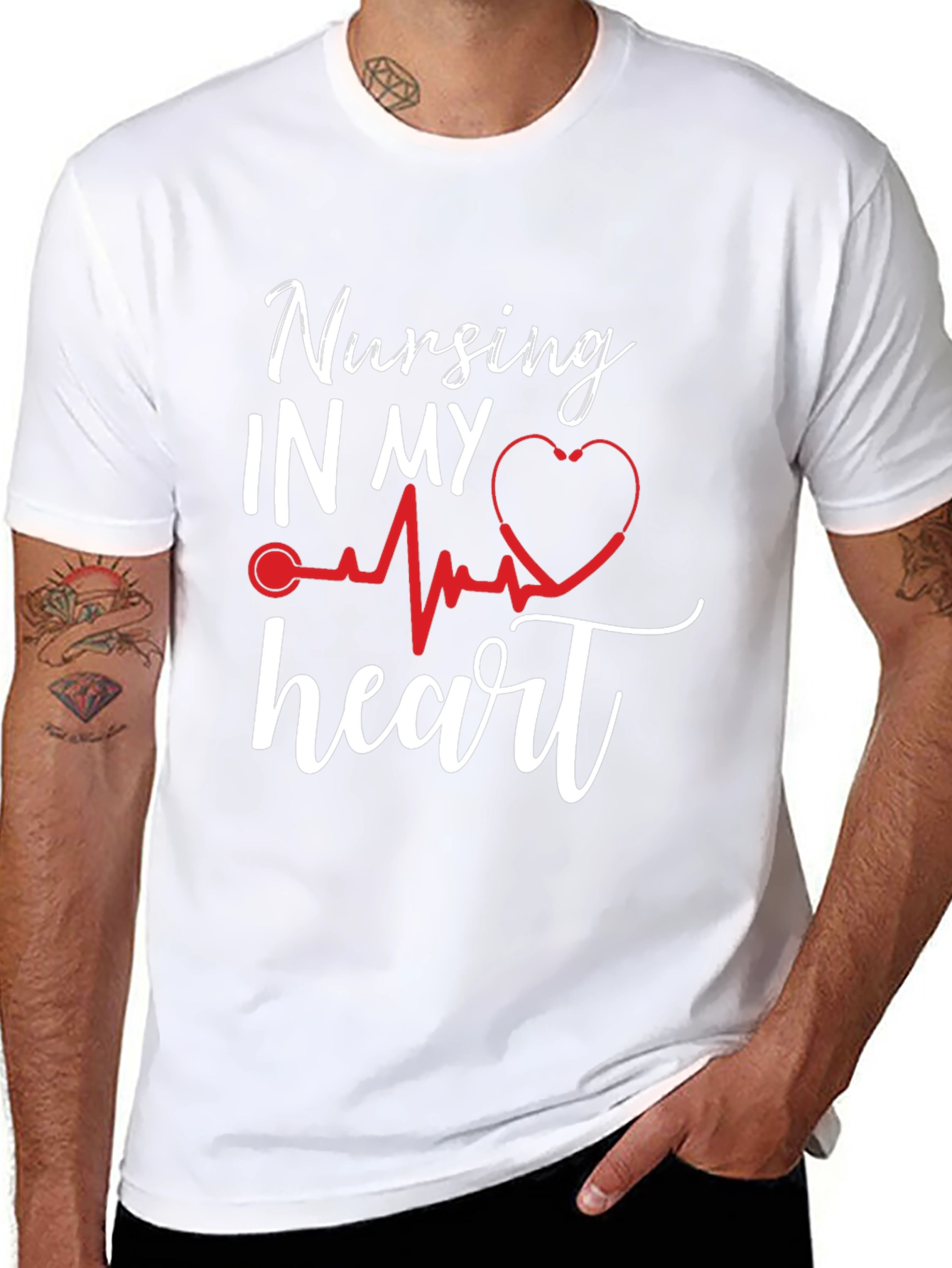 Nursing In My Heart T-Shirt Nurse Love Gift