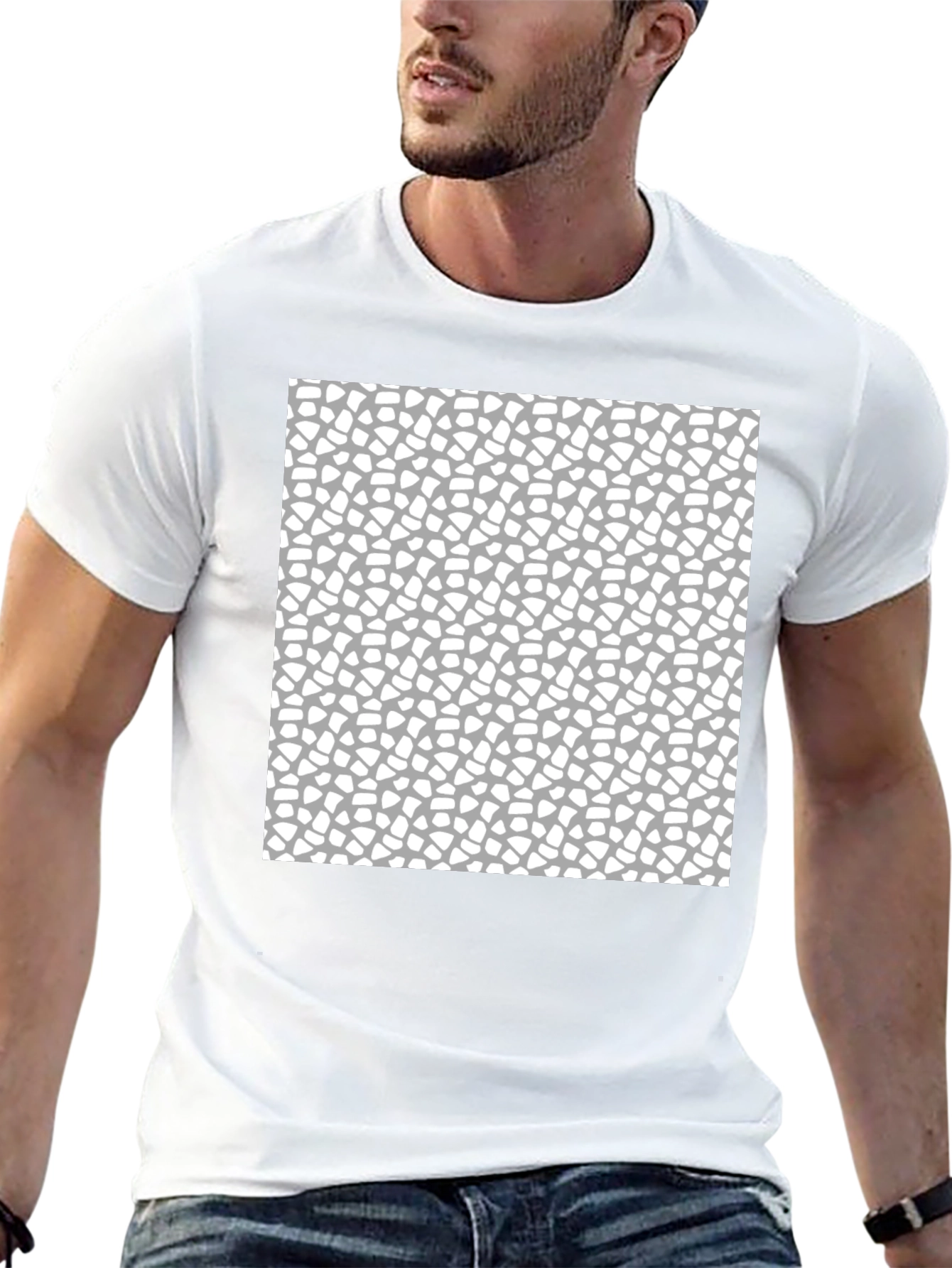 Modern Abstract Pattern Black T-Shirt
