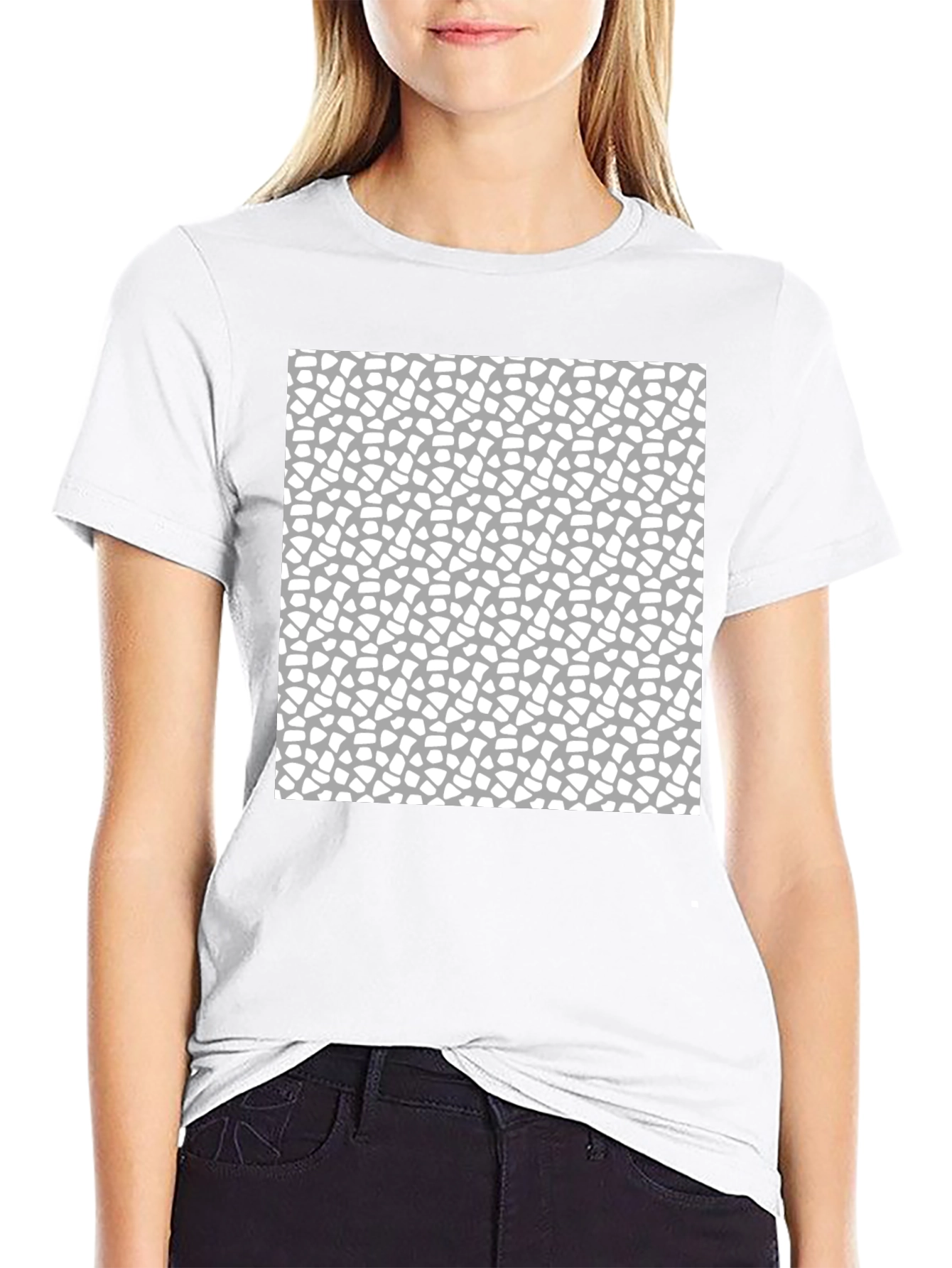 Modern Abstract Pattern Black T-Shirt