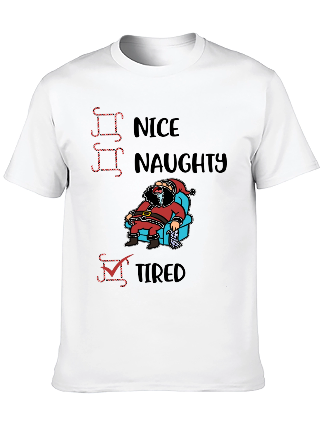 Tired Santa Christmas Graphic T-Shirt