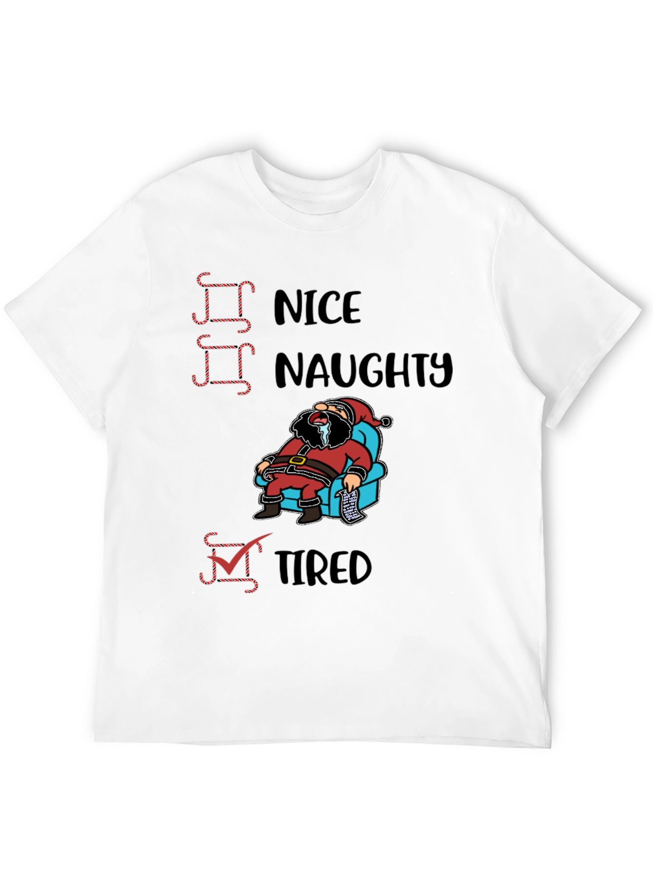 Tired Santa Christmas Graphic T-Shirt