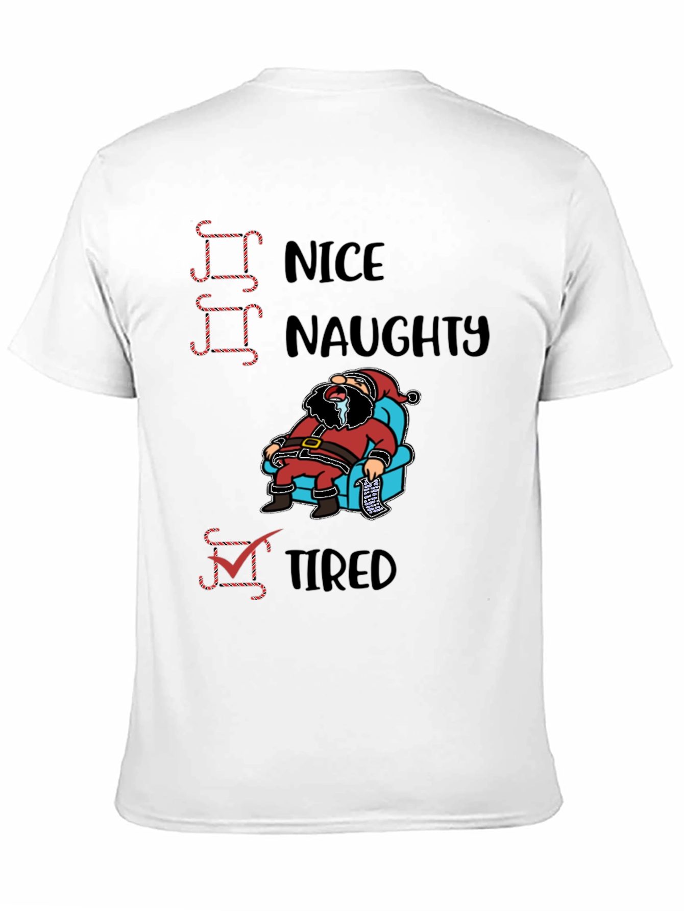 Tired Santa Christmas Graphic T-Shirt