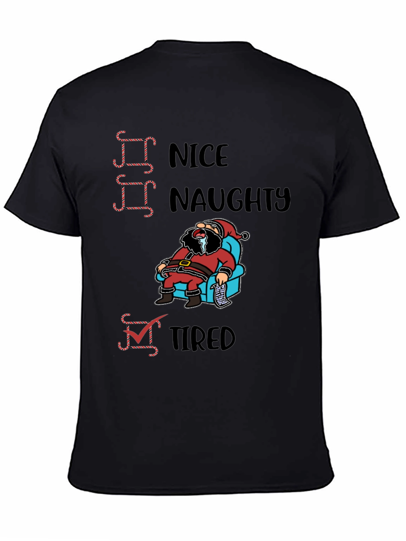 Tired Santa Christmas Graphic T-Shirt