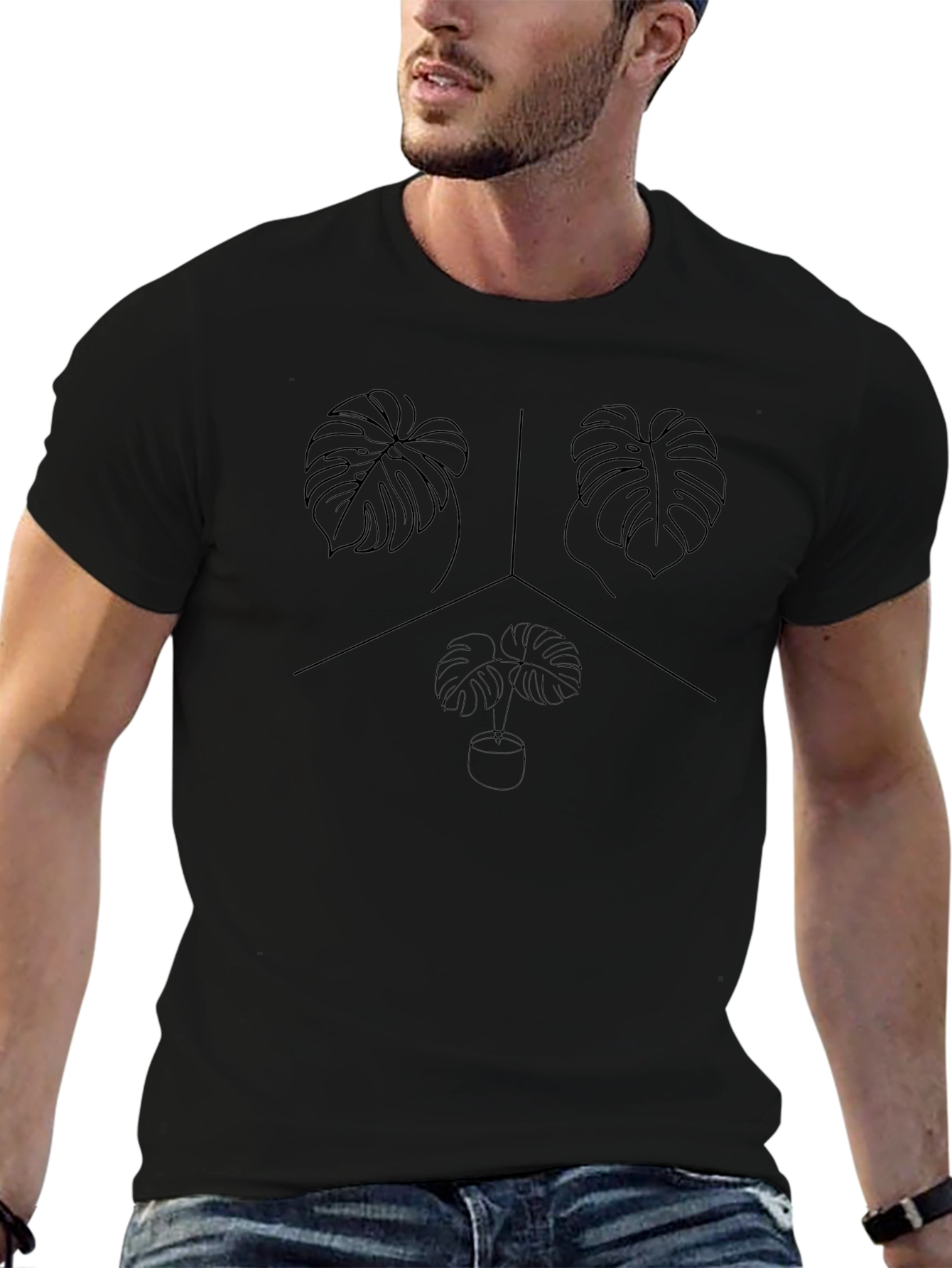 Minimalist Monstera Plant T-Shirt