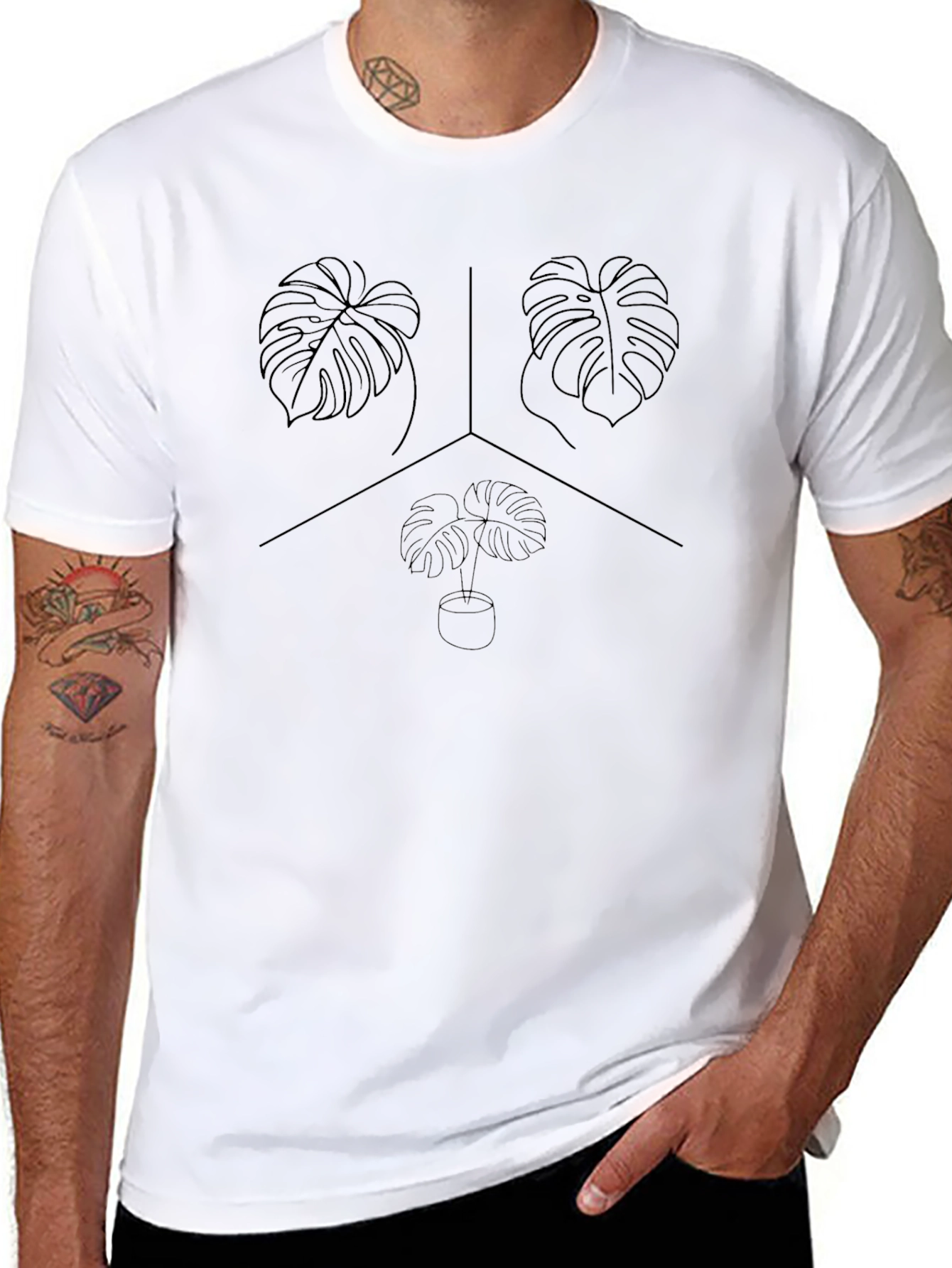 Minimalist Monstera Plant T-Shirt