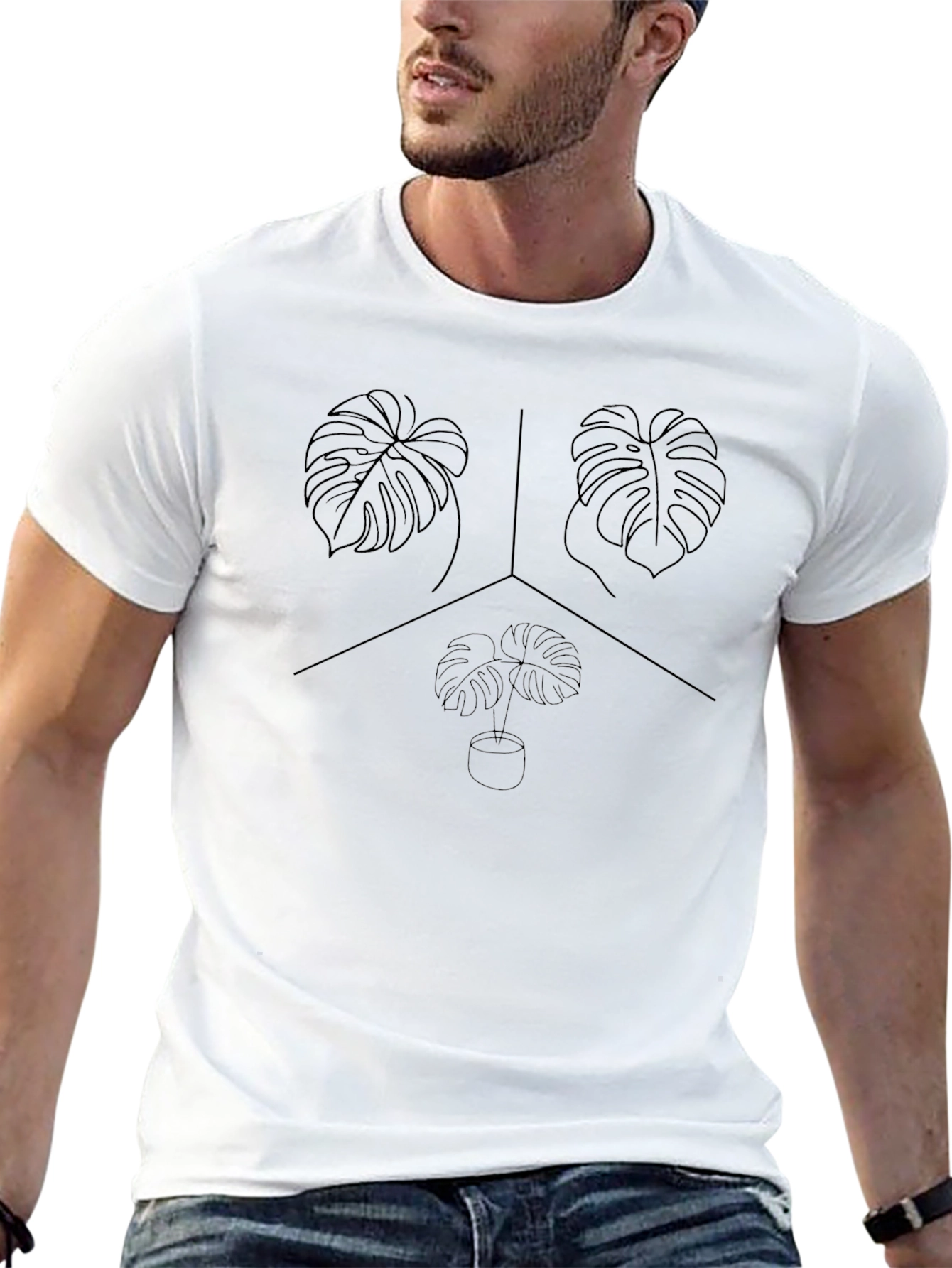 Minimalist Monstera Plant T-Shirt