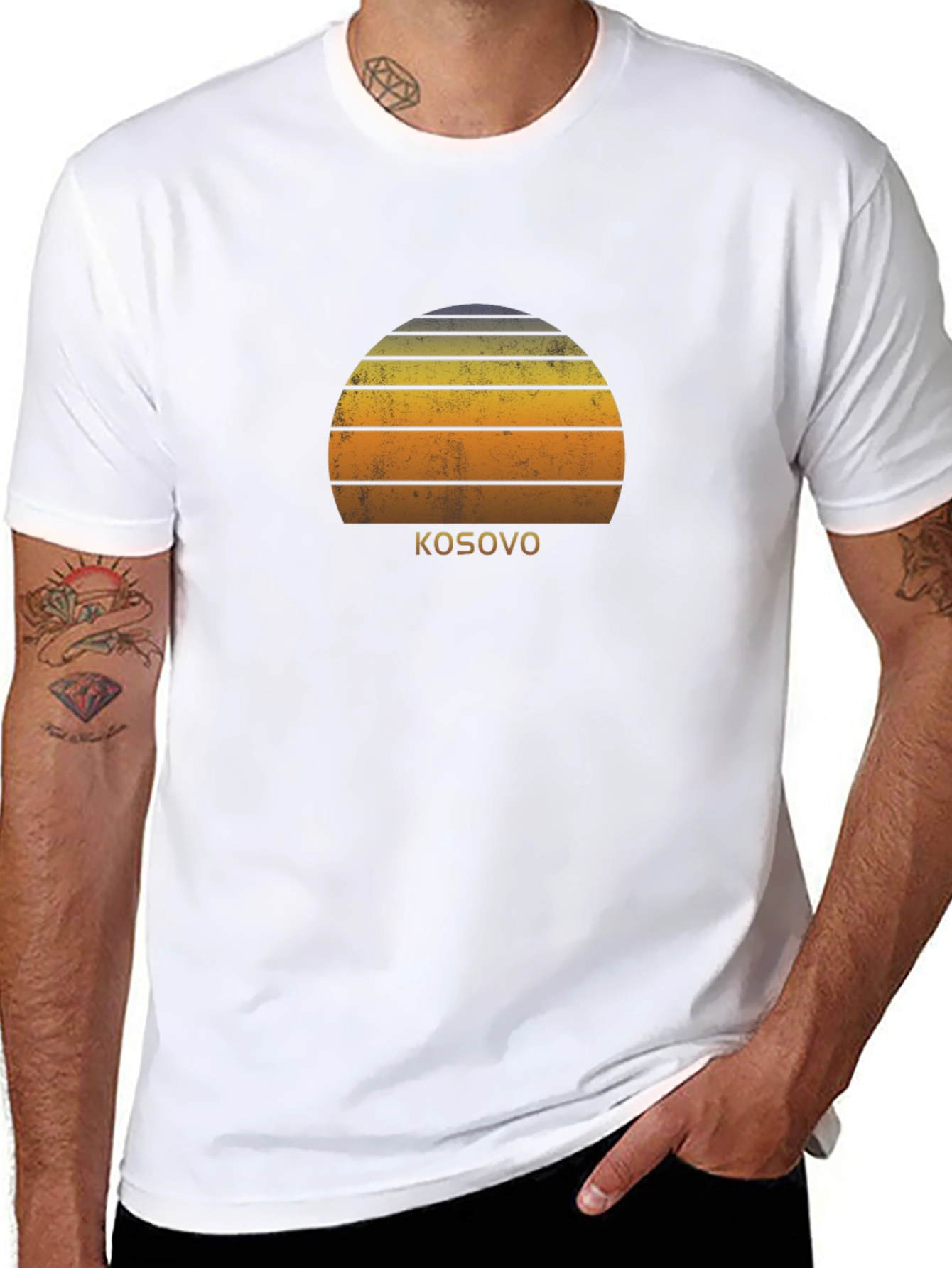 Kosovo Sunset Graphic Tee - Stylish Black T-Shirt