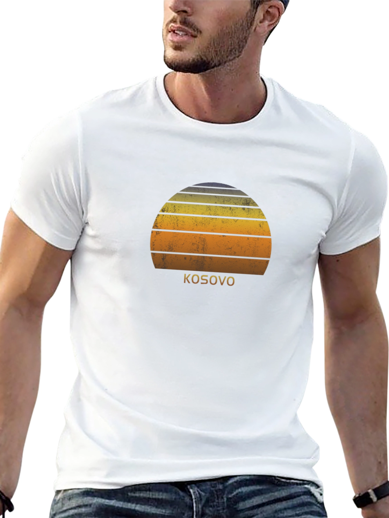 Kosovo Sunset Graphic Tee - Stylish Black T-Shirt