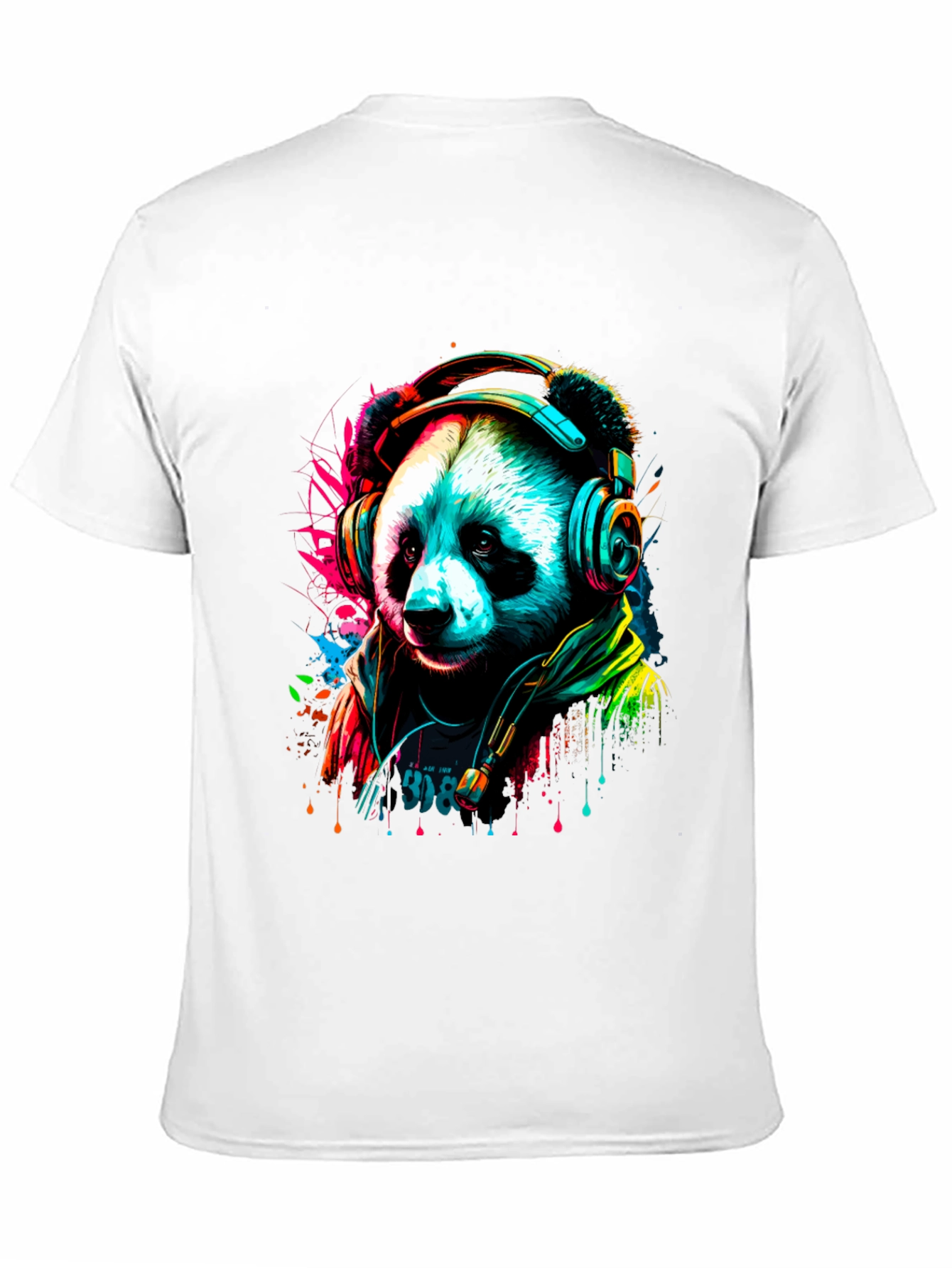Trendy Panda DJ Graphic Tee - Black Unisex Shirt