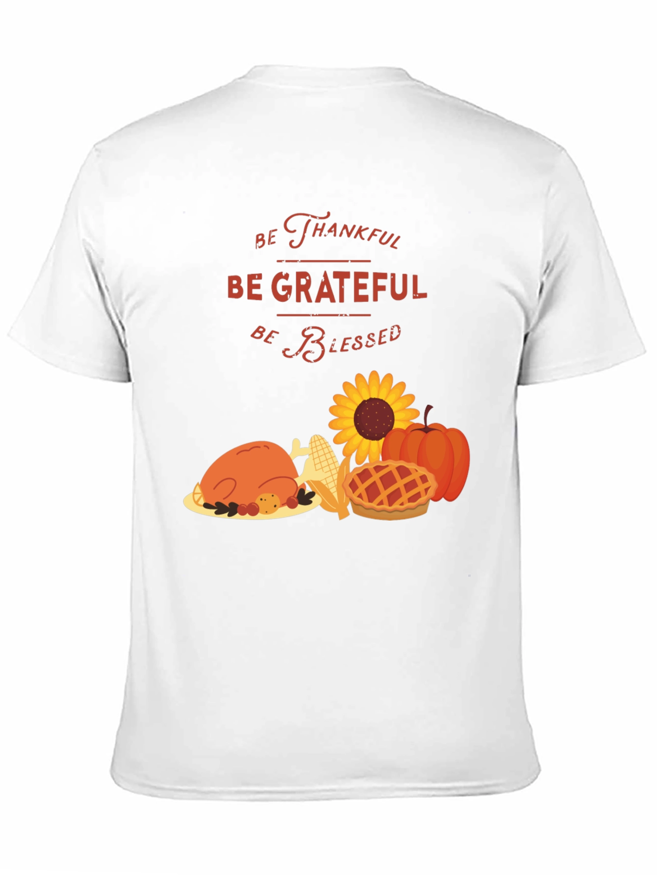 Thanksgiving Graphic Tee: Thankful Grateful Blessed