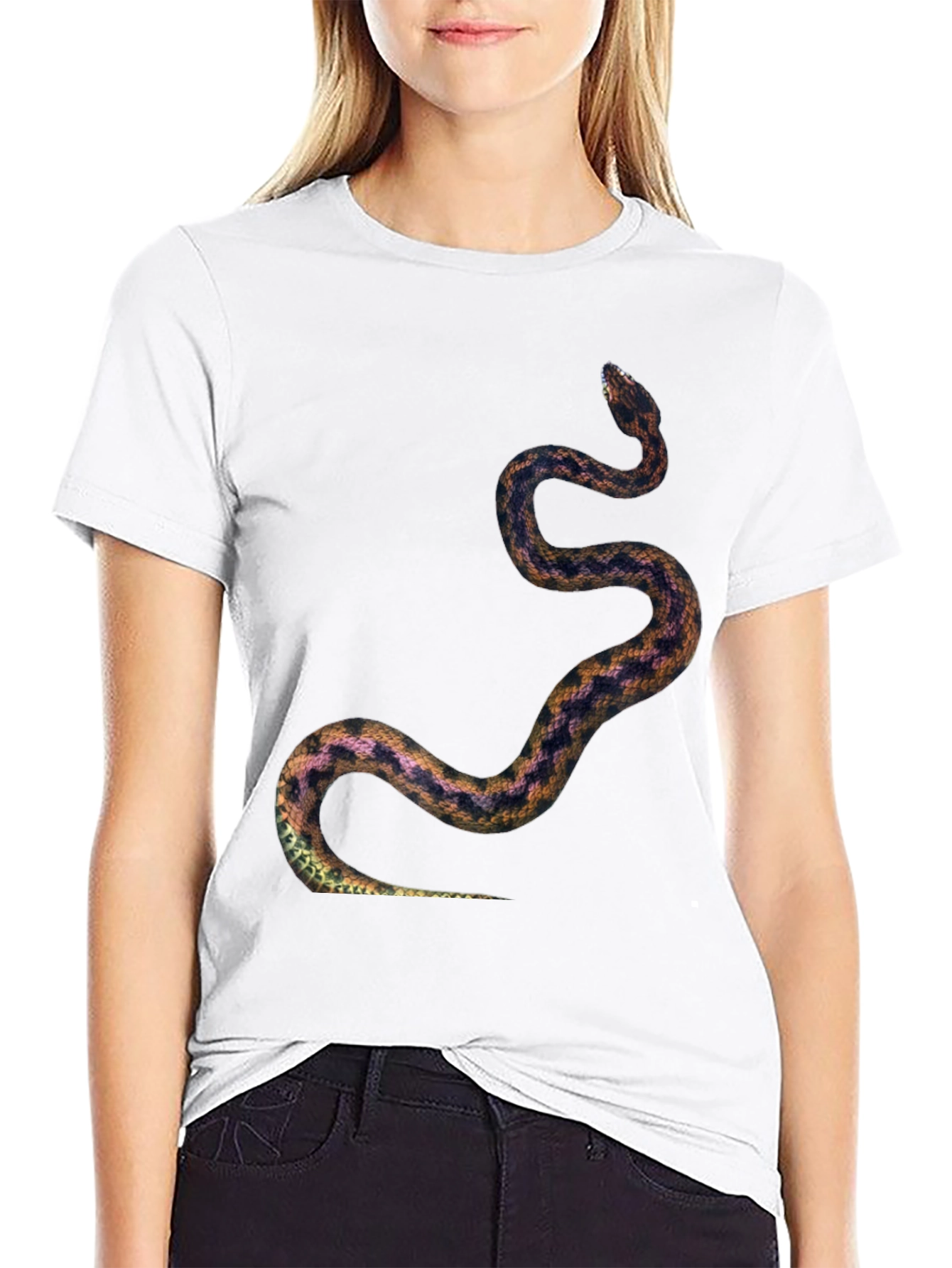 Snake Print Tee - Black Graphic T-Shirt
