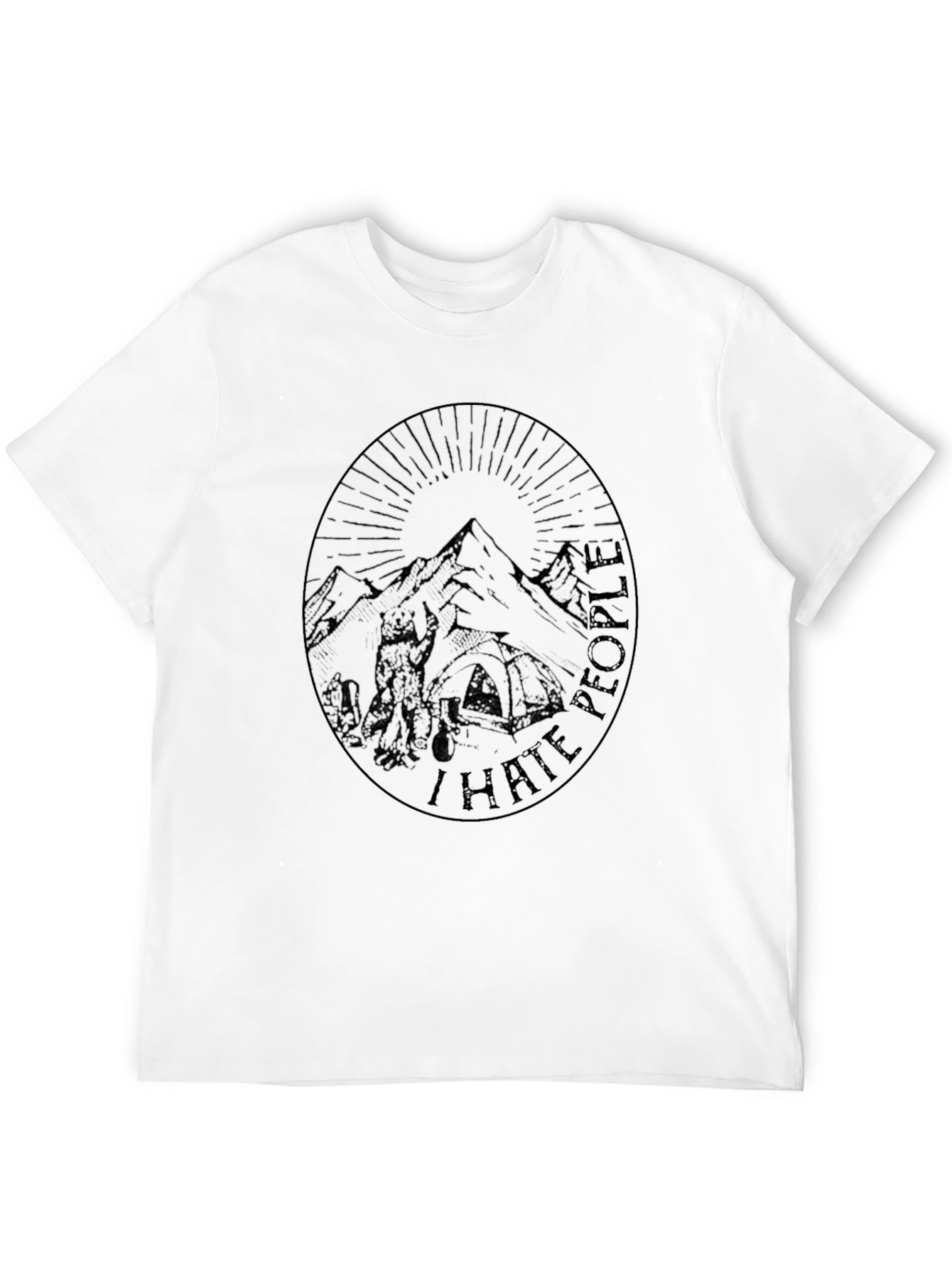 Black Graphic Tee - Mountains & Hiking Theme