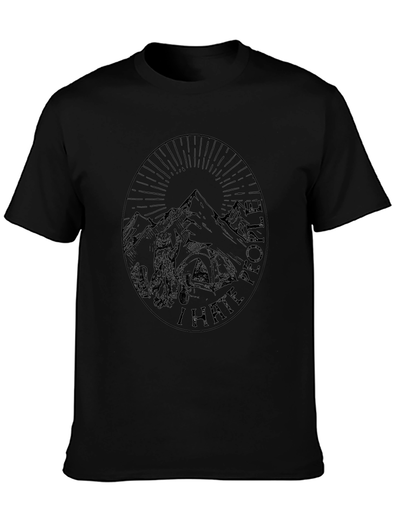 Black Graphic Tee - Mountains & Hiking Theme