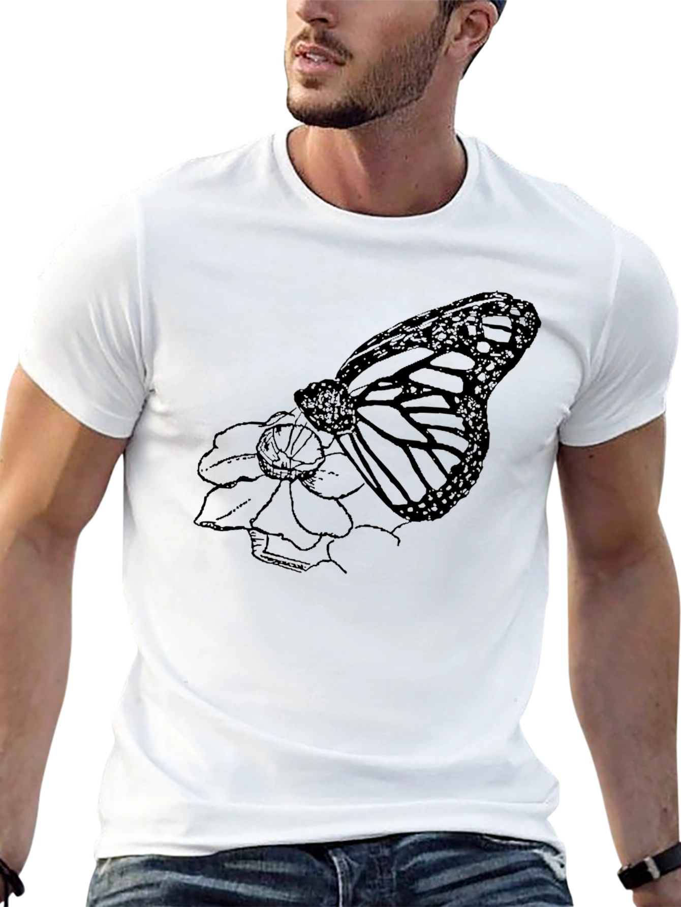 Butterfly Graphic Black T-Shirt