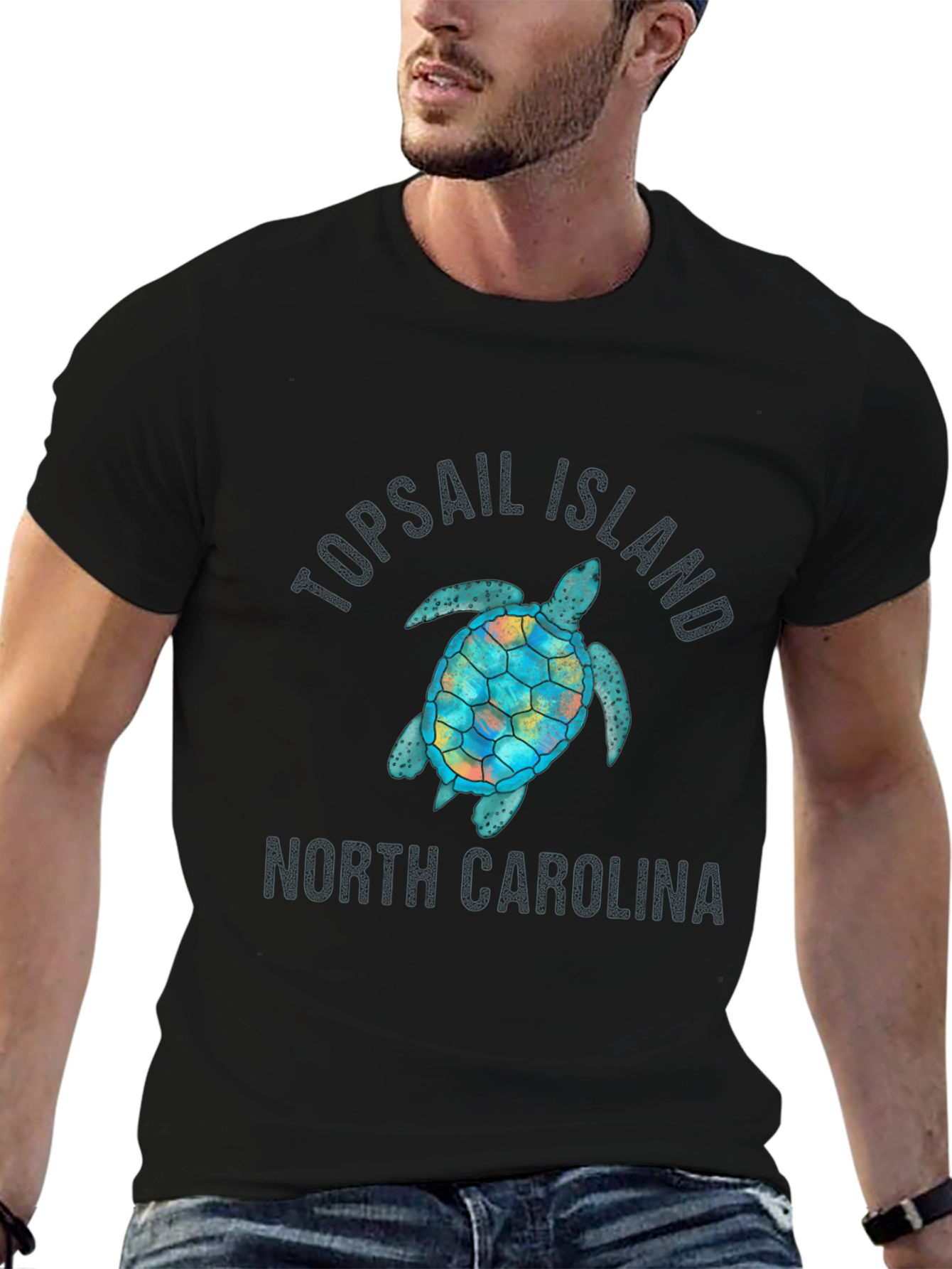 Topsail Island North Carolina Turtle Graphic T-Shirt