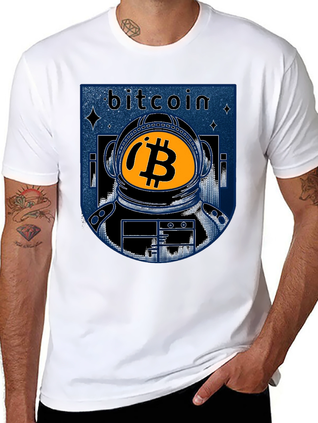 Bitcoin Astronaut Graphic Tee - Crypto Style