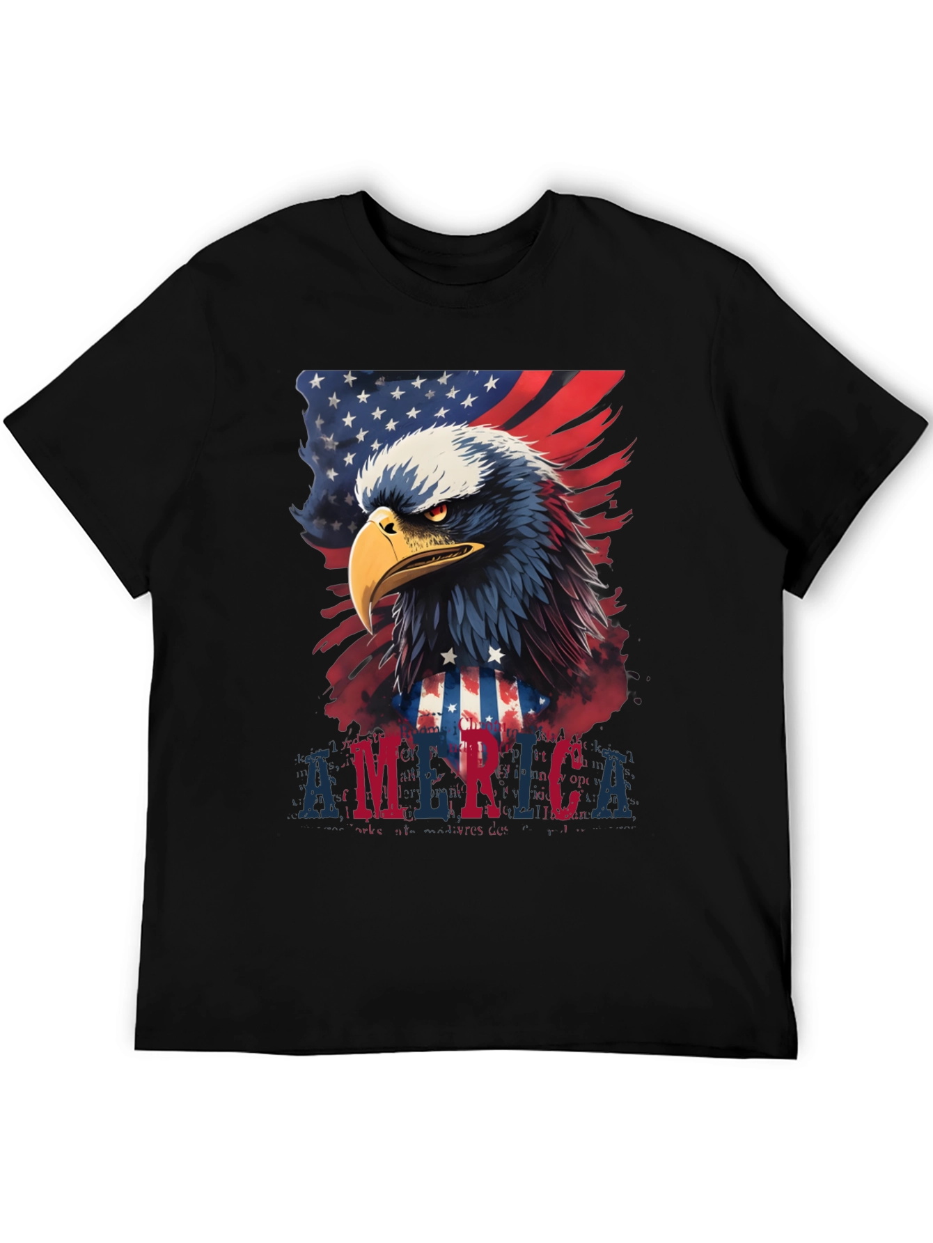 Patriotic Eagle USA Flag Graphic T-Shirt