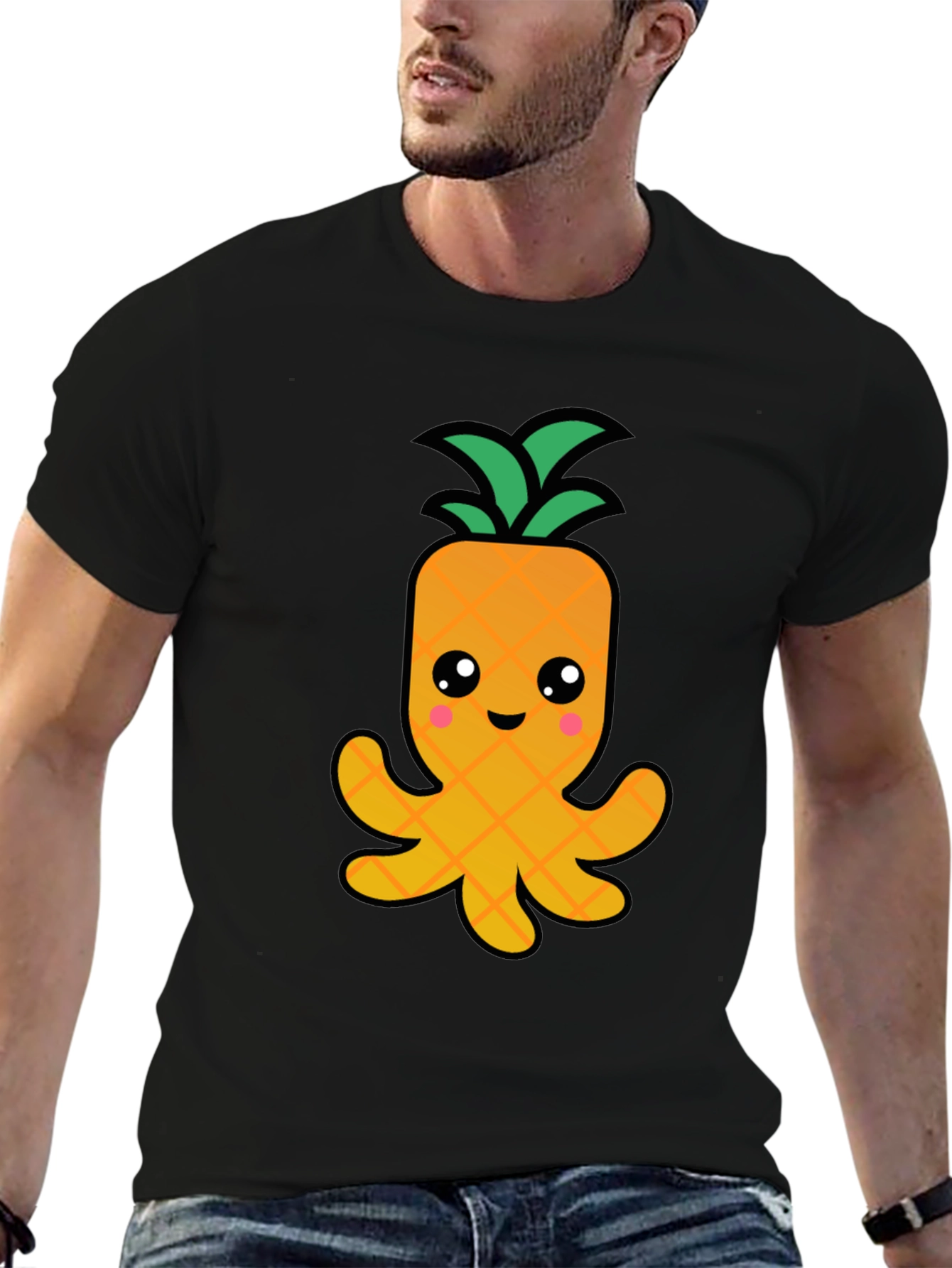 Pineapple Octopus Graphic Tee - Fun Kawaii T-Shirt